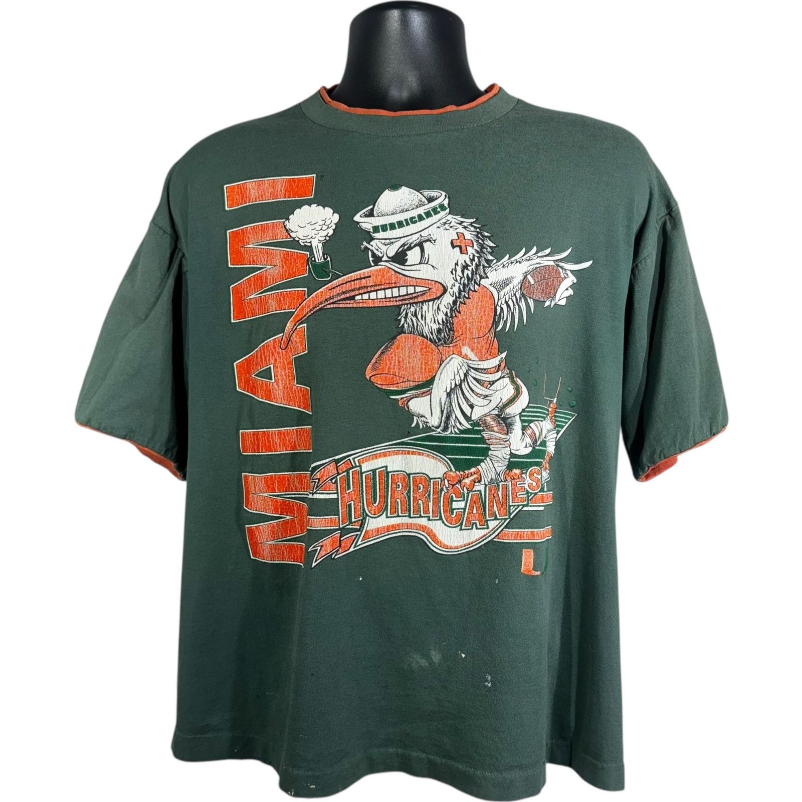 TEE JAYS Vintage University Of Miami Hurricanes Mascot Tee 90s Size US L / EU 52-54 / 3 - 1 Thumbnail