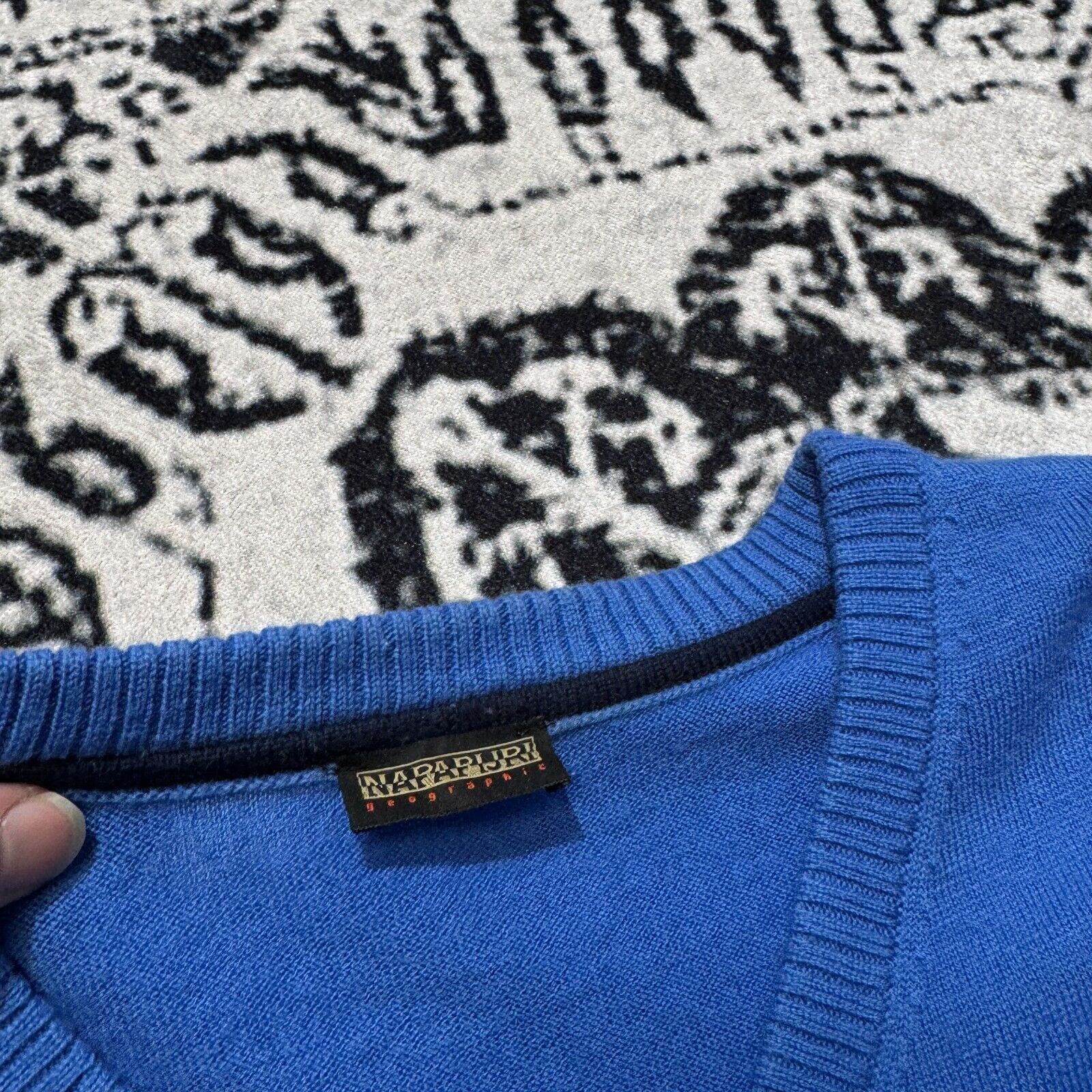 Napapijri × Vintage Vintage Napapijri Blue Wool Sweater Size XL Y2K 90s Hiking Size US XL / EU 56 / 4 - 11 Thumbnail