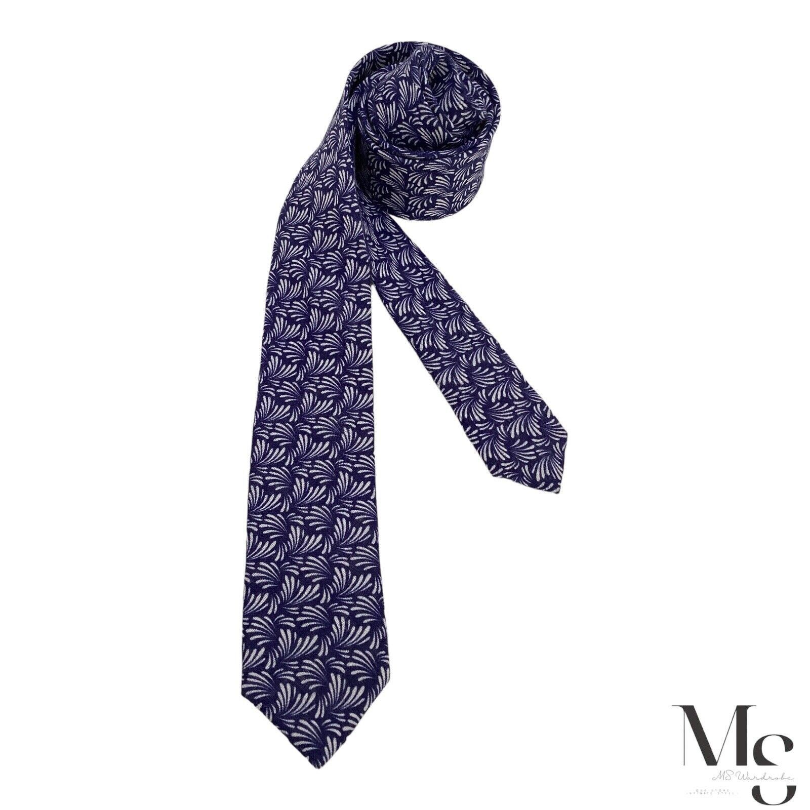 Ted Baker TED BAKER XL Blue Geometric Luxury Linen Tie Italy W:2" Size ONE SIZE - 2 Thumbnail