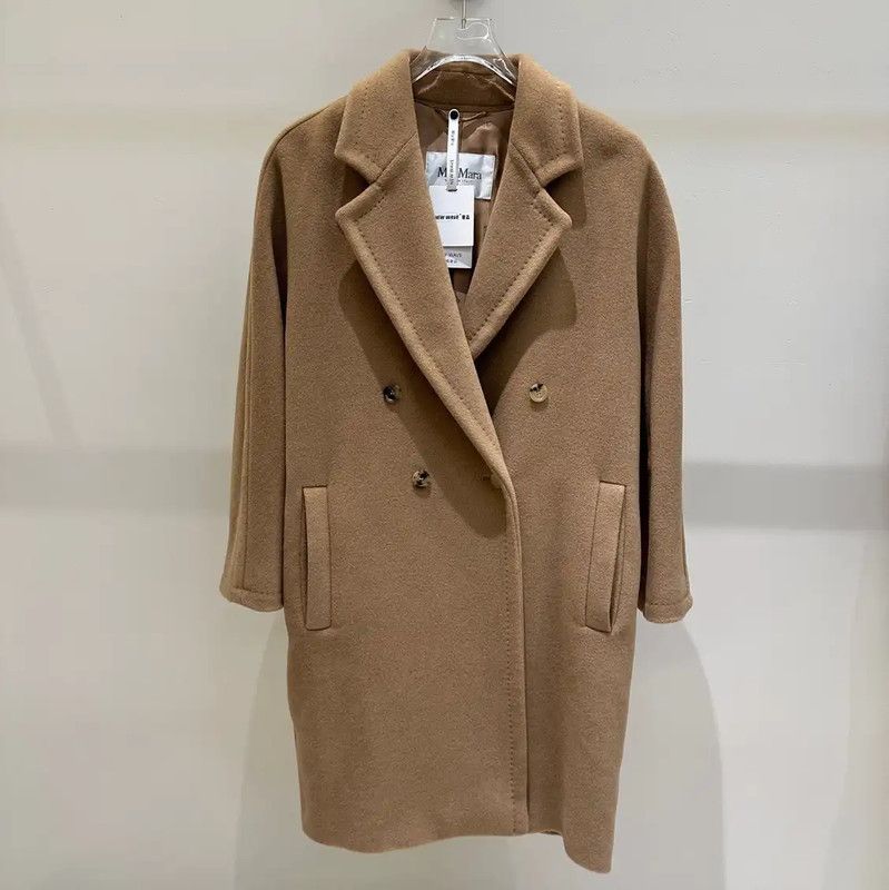 Max Mara MaxMara Beige Wool Blend Mid-Length Coat 0089 Size S / US 4 / IT 40 - 1 Thumbnail