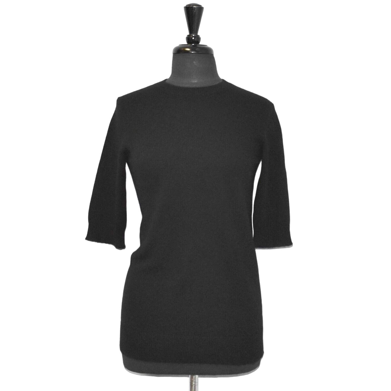 Vince VINCE Black Cashmere 3/4 Sleeve Crew Neck Sweater Size XS Size XS / US 0-2 / IT 36-38 - 2 Thumbnail