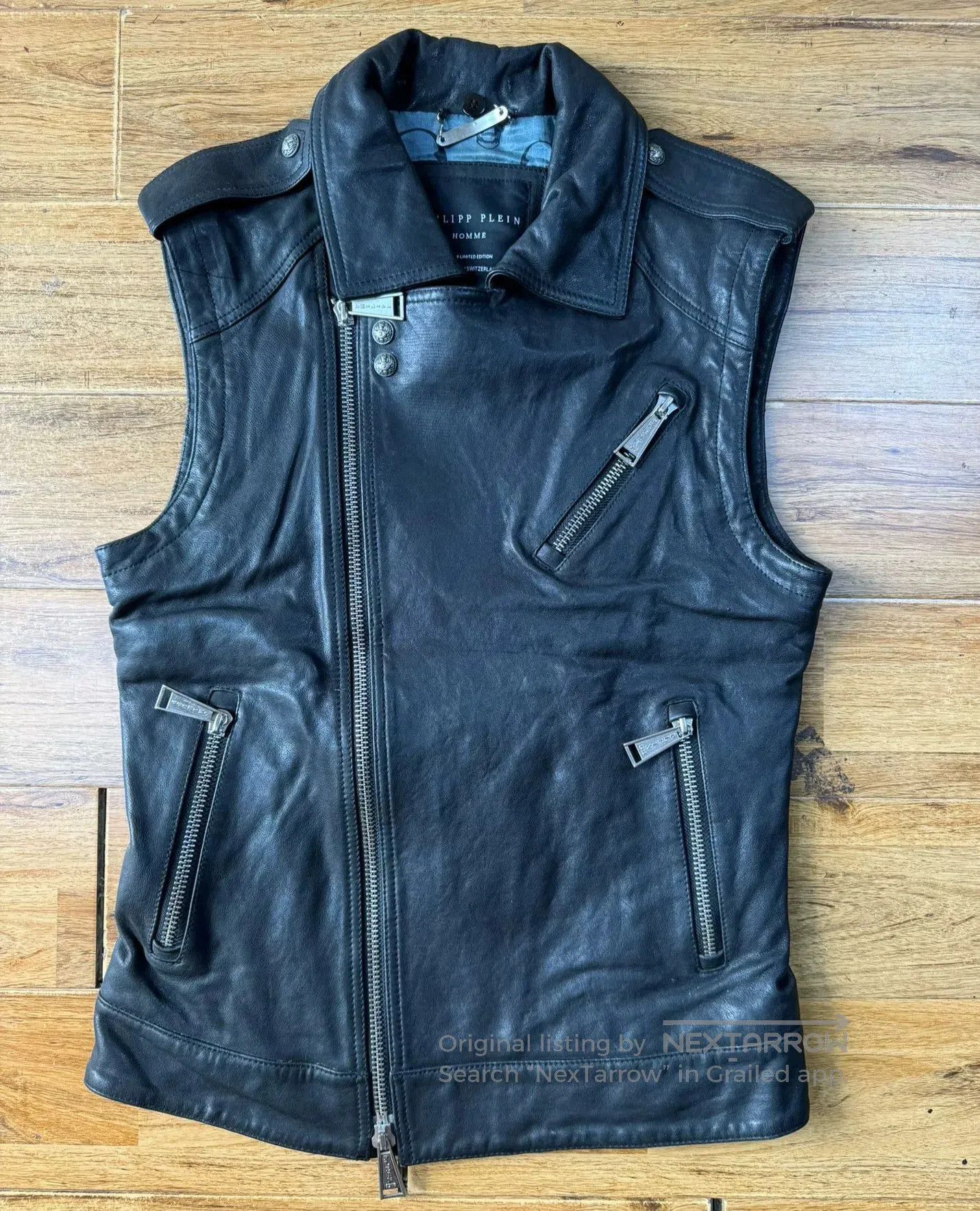 Philipp Plein Philipp Plein Men's Leather Vest Jacket. Size US M / EU 48-50 / 2 - 1 Thumbnail