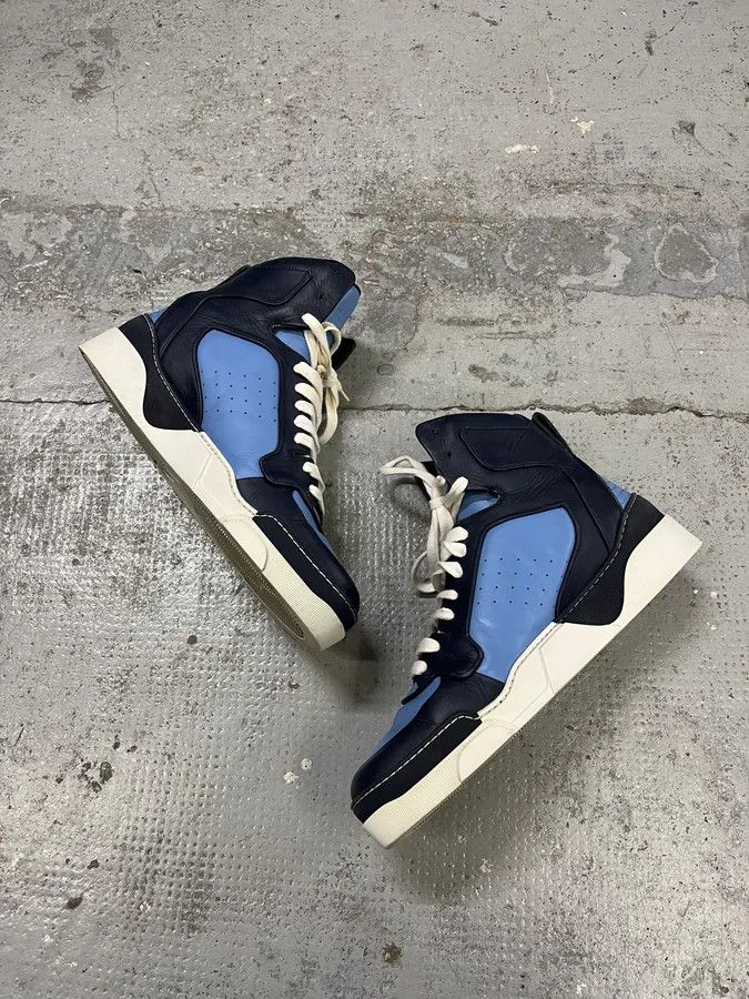 Givenchy Givenchy Navy Blue Leather High-Top Sneaker Boots Size US 11 / EU 44 - 3 Thumbnail