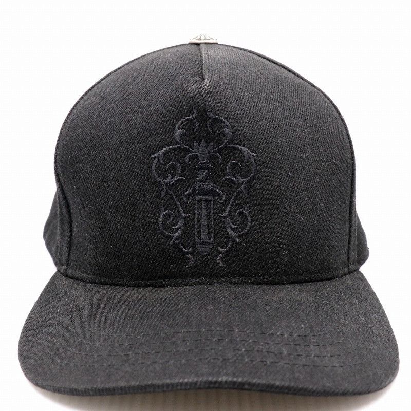 image of Chrome Hearts Black Dagger Trucker Cap, Men's