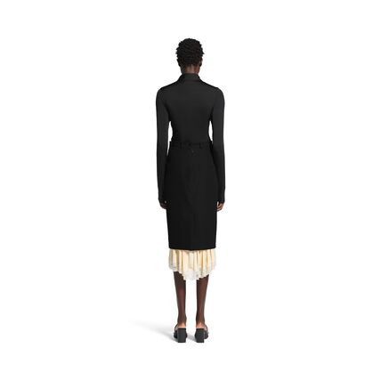 Balenciaga o1bcso1str0326 Lingerie Tailored Skirt in Black Size 27" / US 4 / IT 40 - 5 Thumbnail