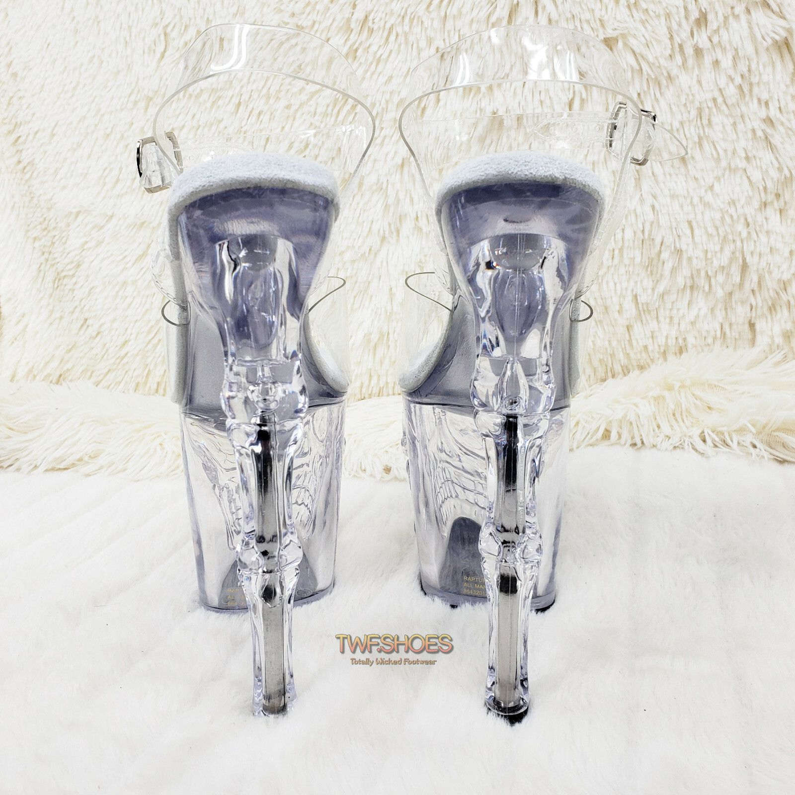 Other Rapture Clear See Thru Skull & Bones 8" High Heel Platform S Size US 6 / IT 36 - 5 Thumbnail