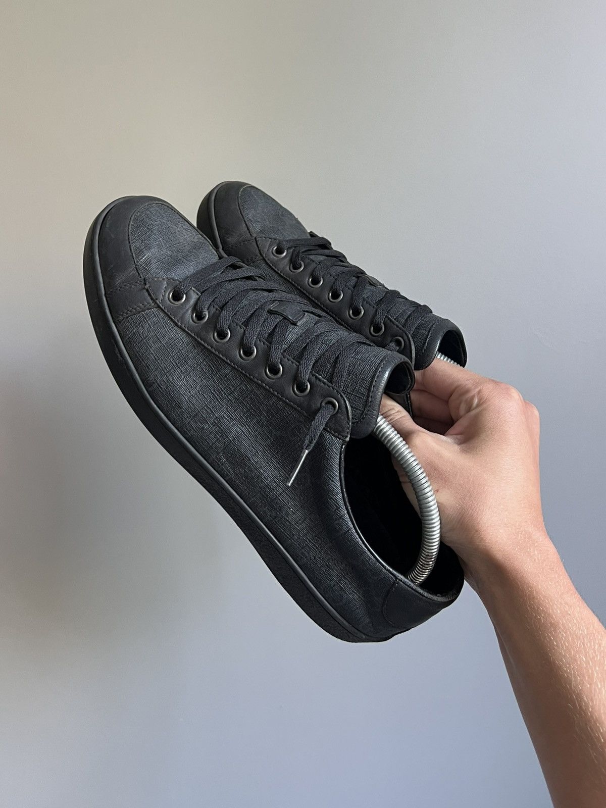 Gucci Gucci Vintage Monogram Graphite GG Leather Sneakers Size US 9.5 / EU 42-43 - 6 Thumbnail