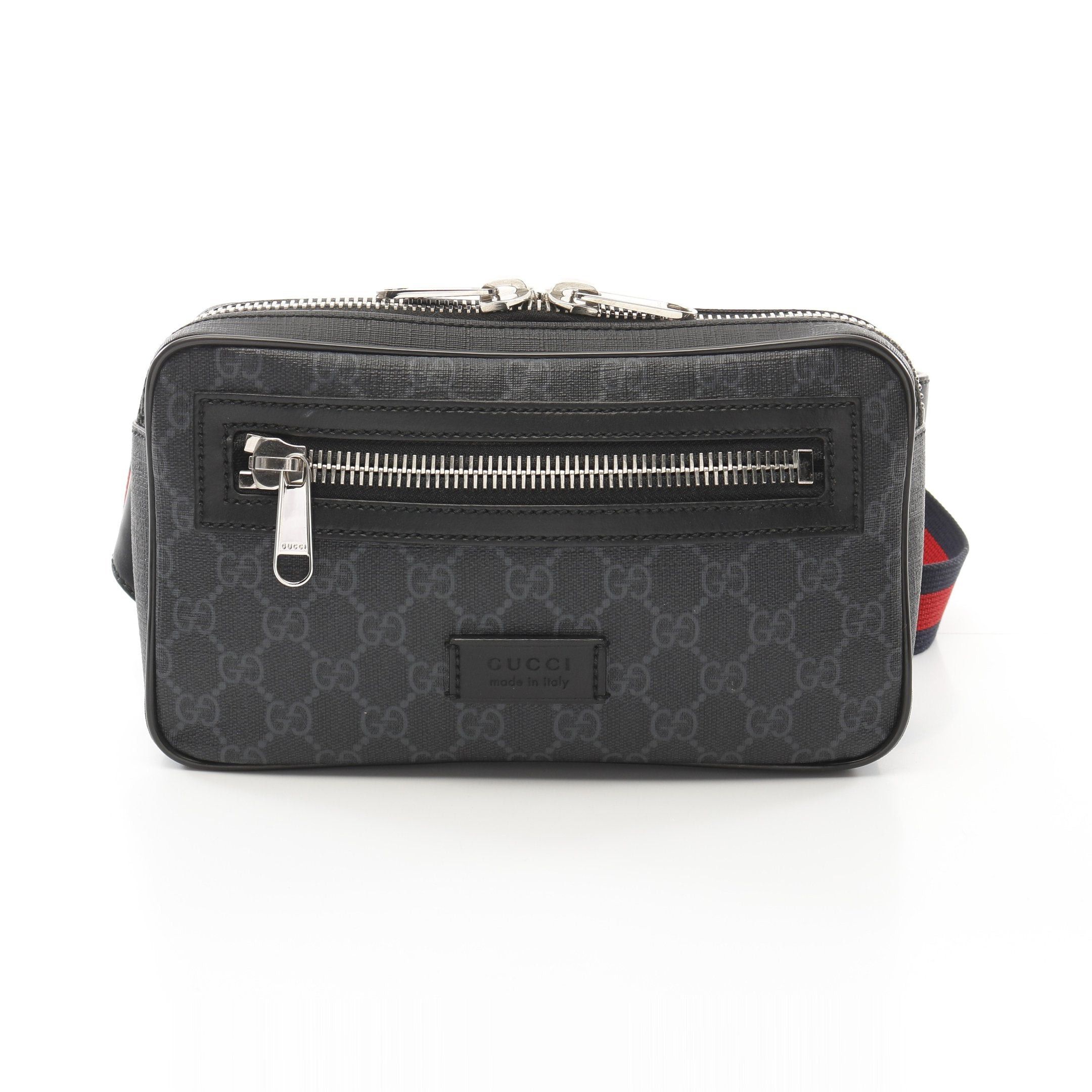 Gucci Gucci Soft Gg Supreme Sherry Line Waist Bag Body Leather Black Size ONE SIZE - 1 Thumbnail