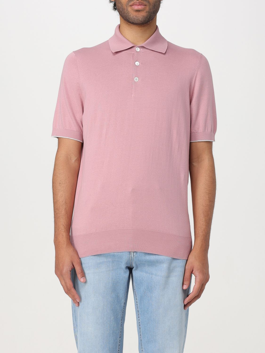 image of Brunello Cucinelli Polo Shirt Men Pink (Size XL)