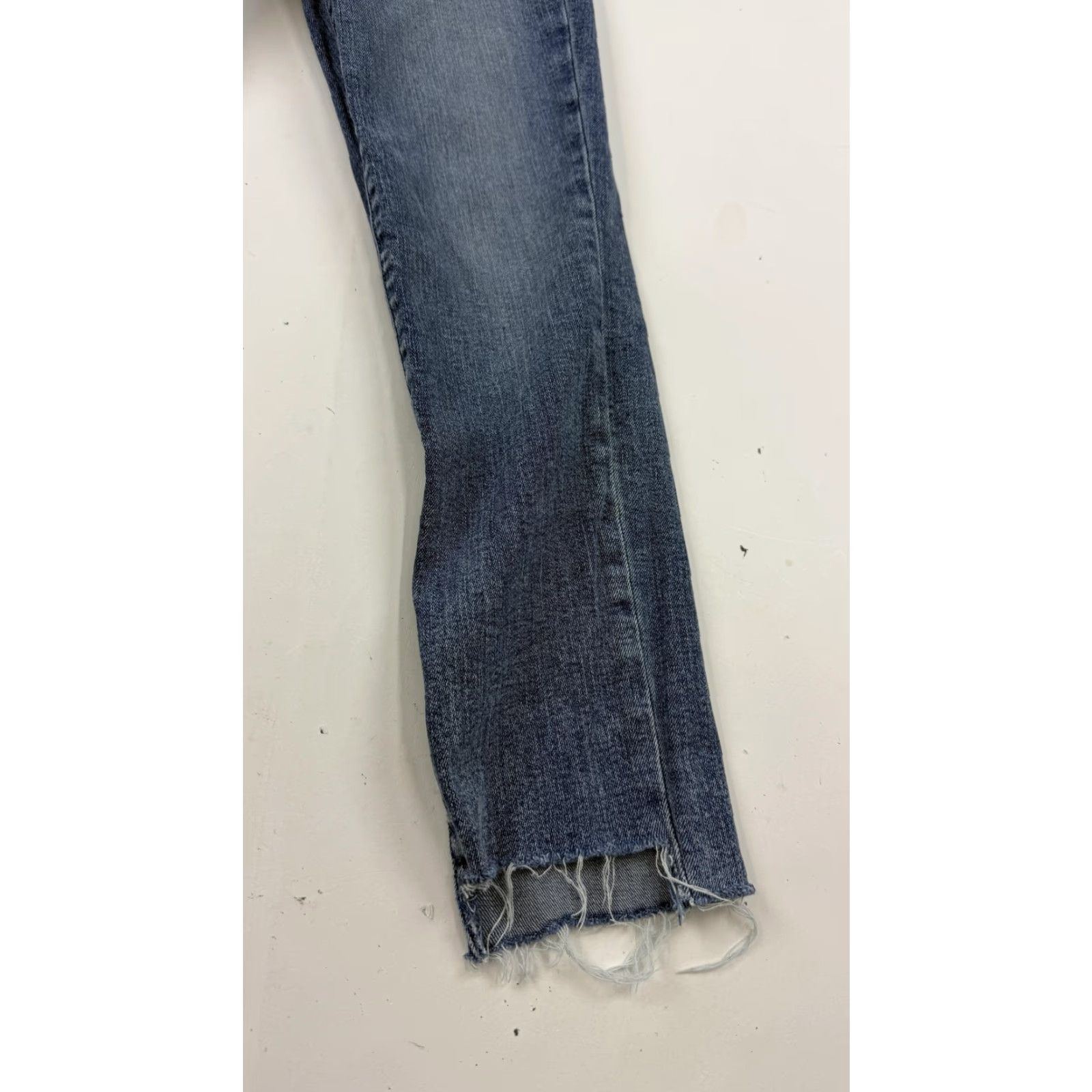 Vintage CURRENT/ELLIOTT High Waist Skinny Jeans Womens 27 Blue Distressed Stiletto Raw Hem Size 27" / US 4 / IT 40 - 3 Thumbnail