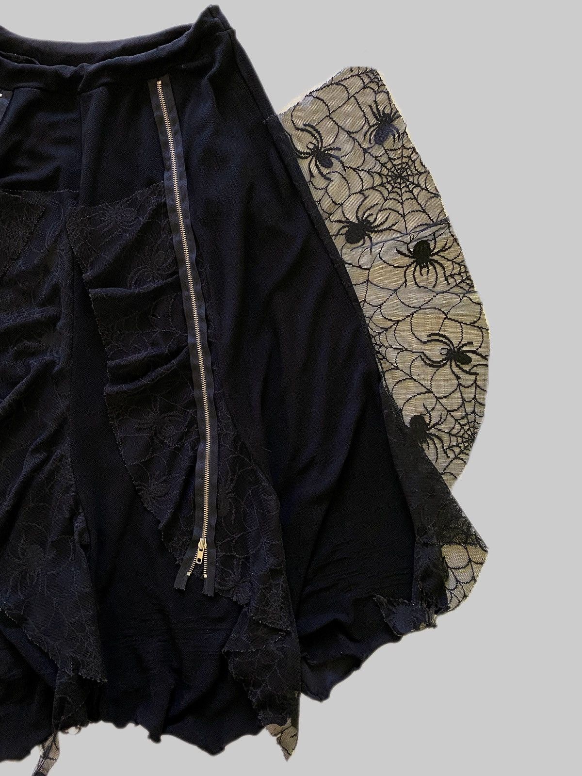 Japanese Brand Rare❗️SpiderWeb Raver Goth Punk Zipper Skirts Size 30" / US 8 / IT 44 - 4 Thumbnail