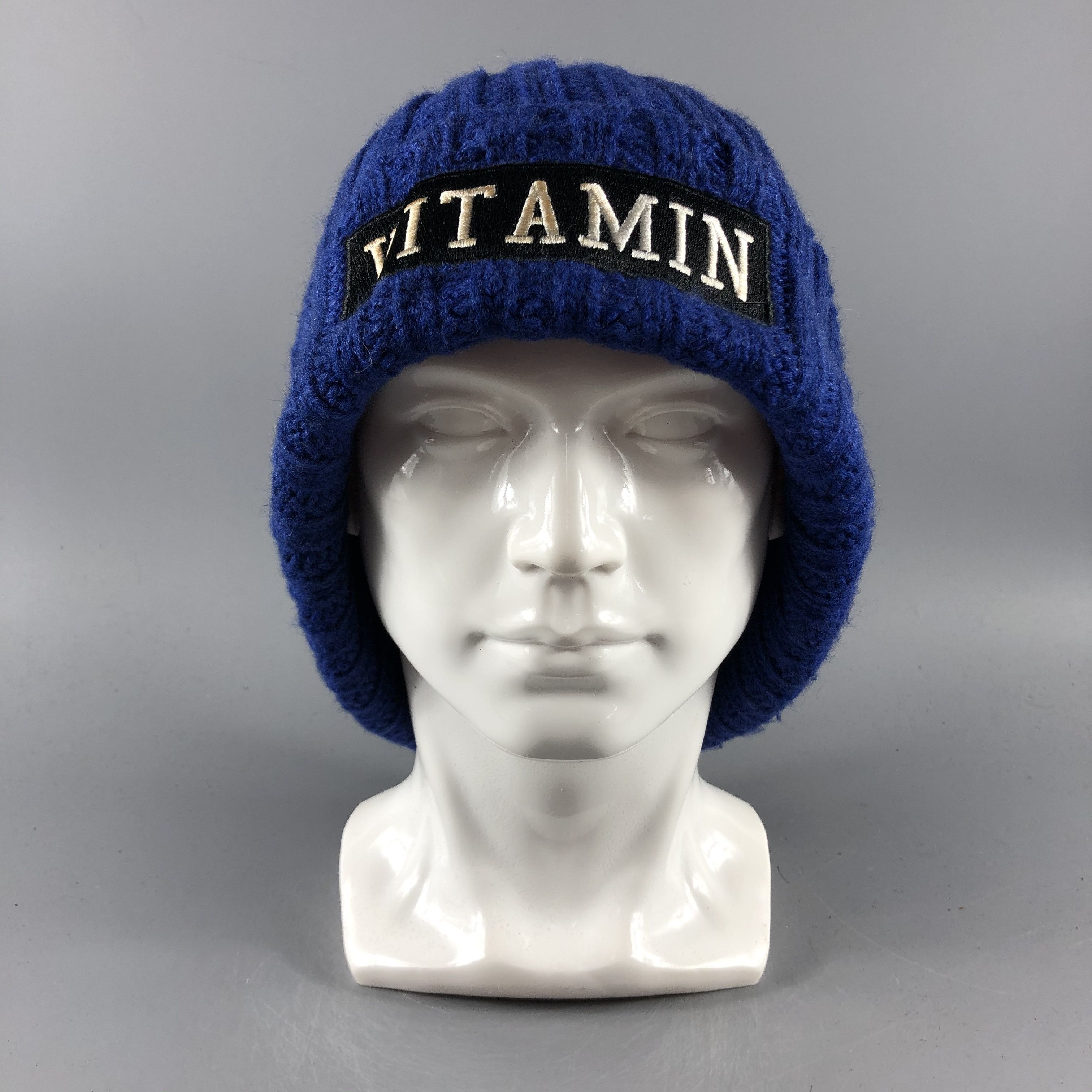 image of Vintage Hats Vitamin Beanie Ribb Knit Snow Cap B777, Men's