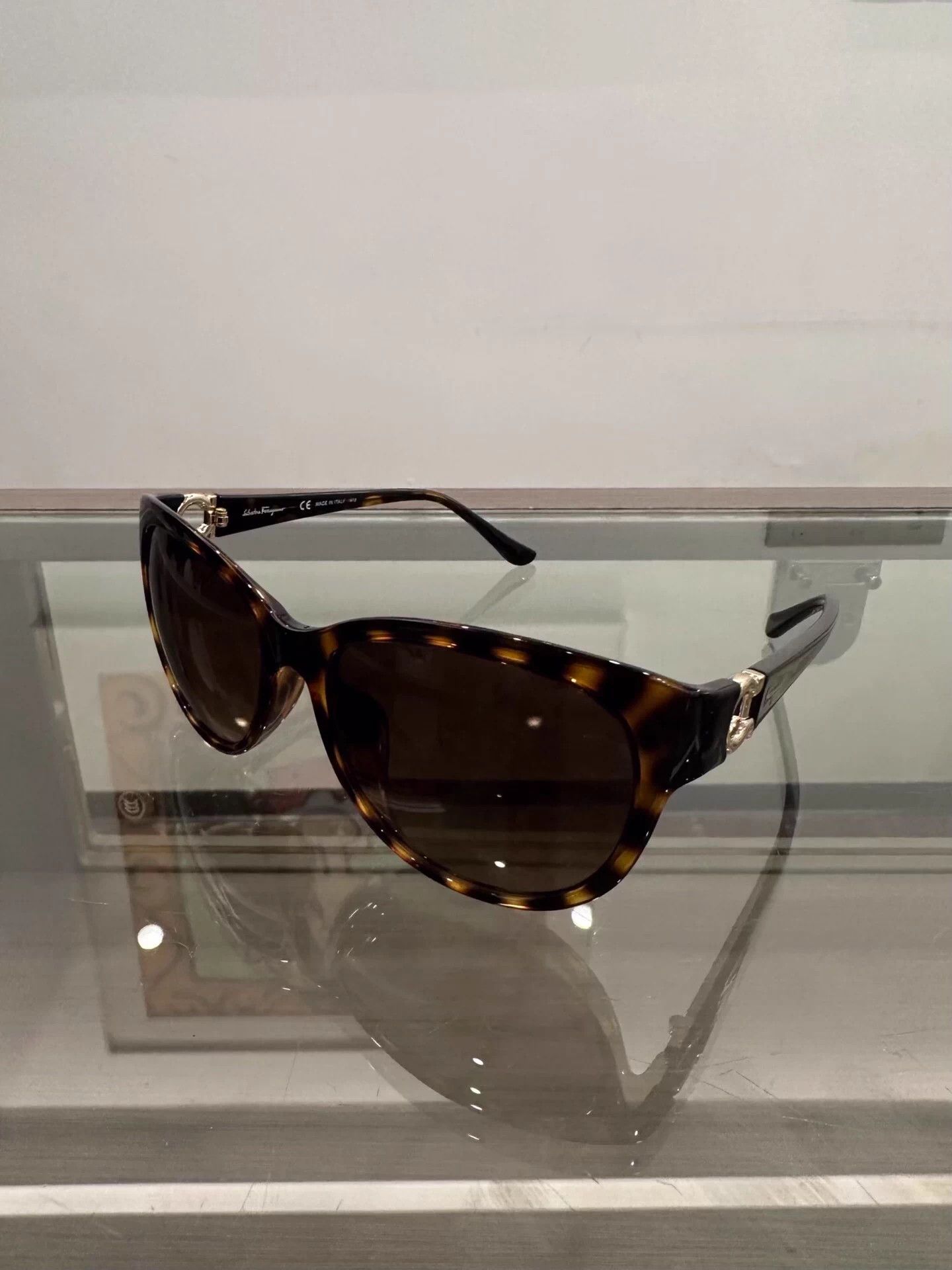 Salvatore Ferragamo Ferragamo Amber Sunglasses Side Metal Cutout Logo Size ONE SIZE - 1 Thumbnail