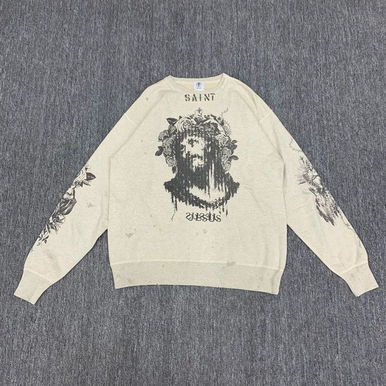 Saint Michael Grey Rose Sacred Heart long sleeve