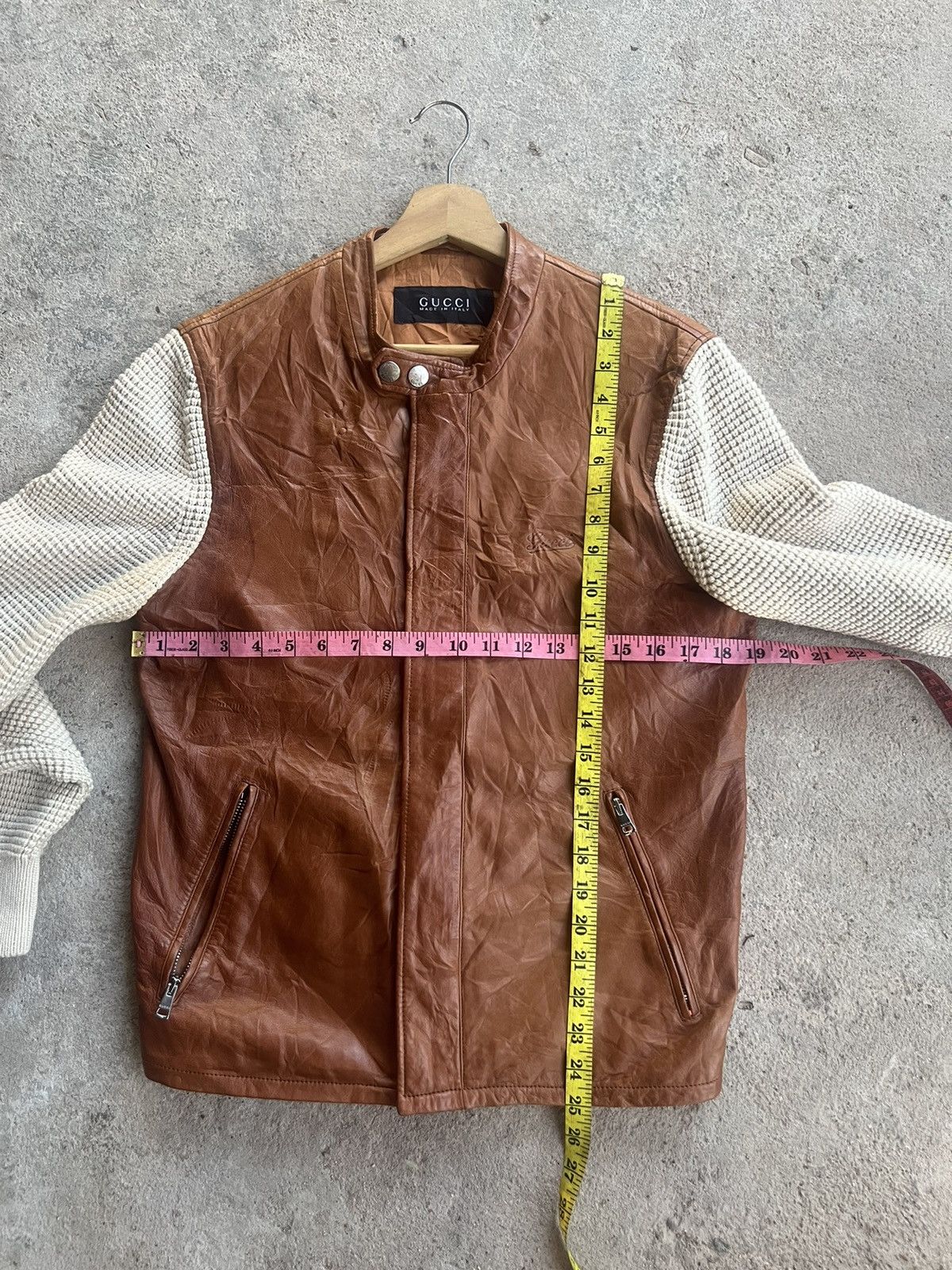 Gucci Gucci Authentic Leather & Knitted Leather Jacket Size US M / EU 48-50 / 2 - 16 Thumbnail