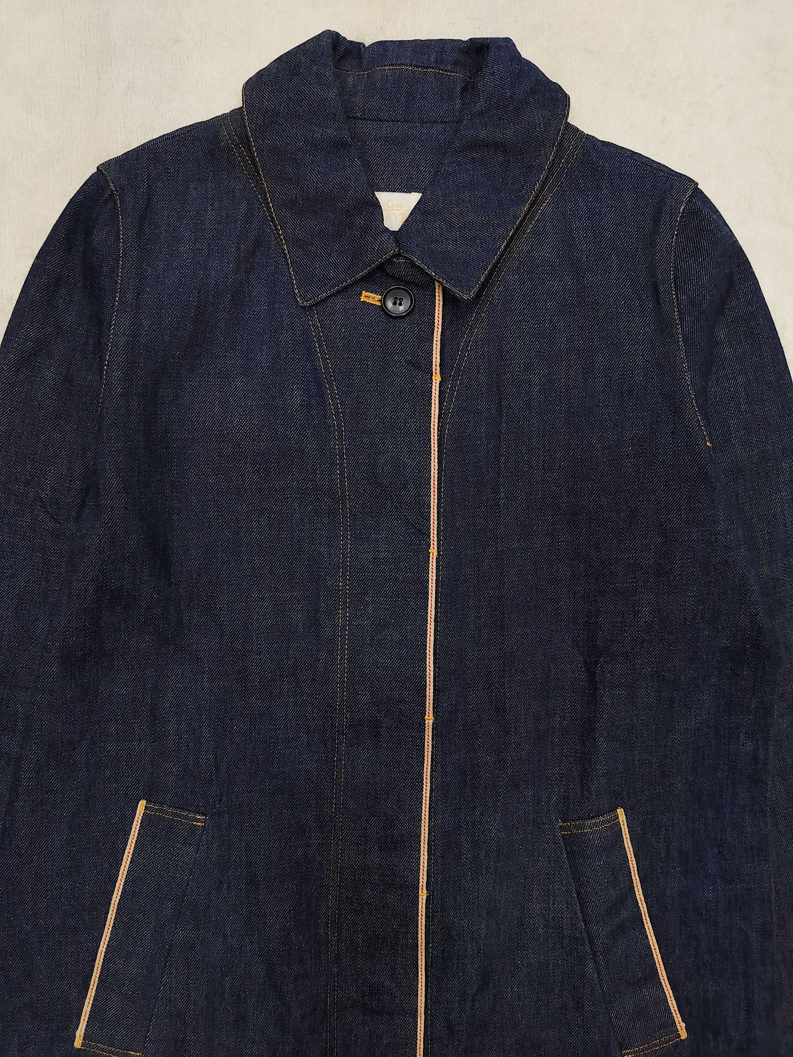 Japanese Brand 90s Joli Nana- Japanese Artsy Selvedge Denim Coat Jacket Size M / US 6-8 / IT 42-44 - 2 Thumbnail