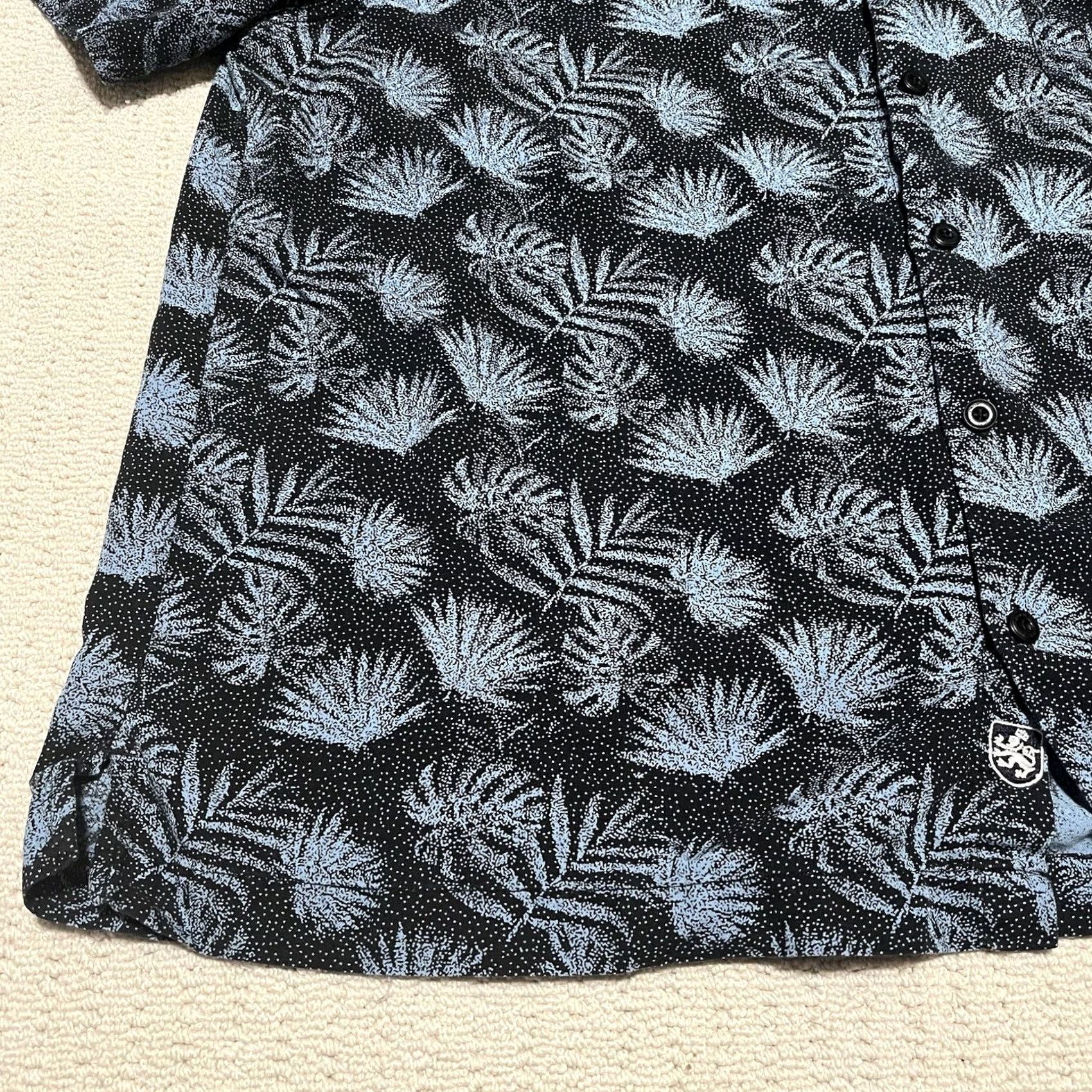 Nat Nast Nat Nast Shirt Hawaiian Silk Black Blue Button Up Camp Mens Large All Over Print Size US L / EU 52-54 / 3 - 4 Thumbnail