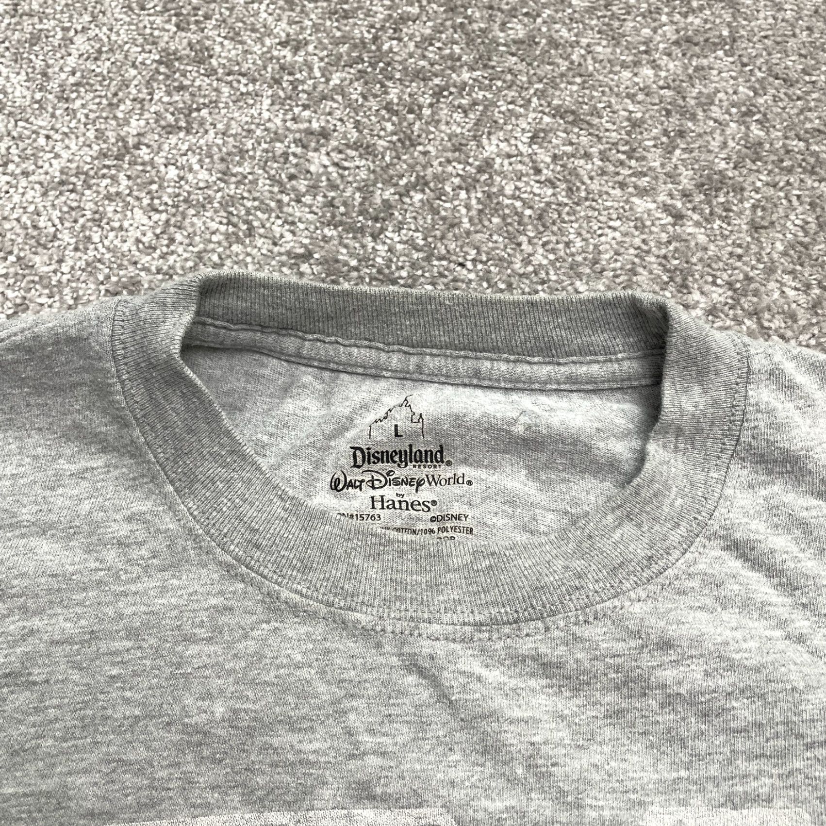 Hanes Disneyland Disney x Hanes Graphic T-Shirt Unisex Adult Large Gray Crew Neck Tee Size L / US 10 / IT 46 - 3 Thumbnail