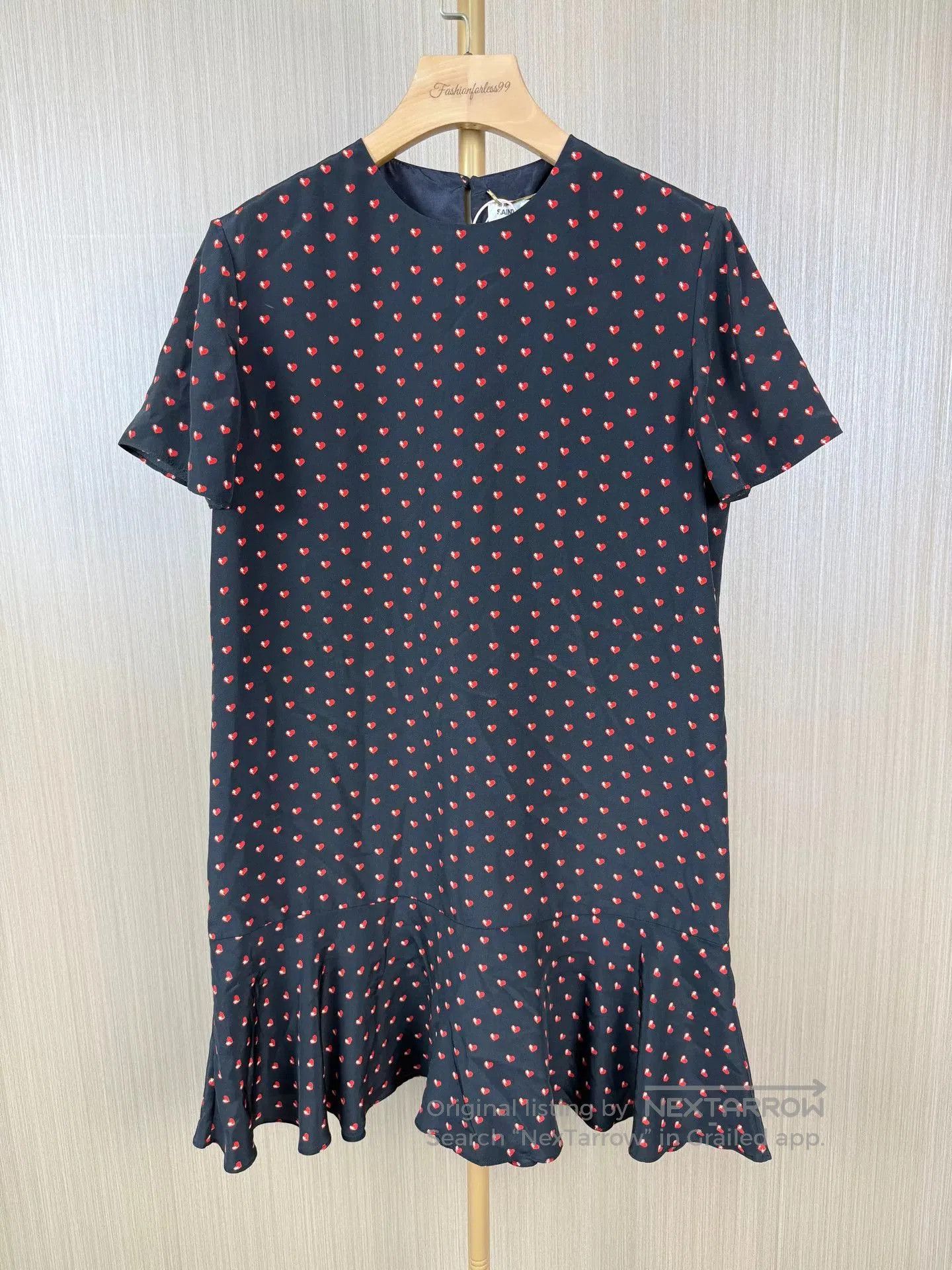 Saint Laurent Paris Saint Laurent Silk Heart Pattern Dress. Size S / US 4 / IT 40 - 1 Thumbnail
