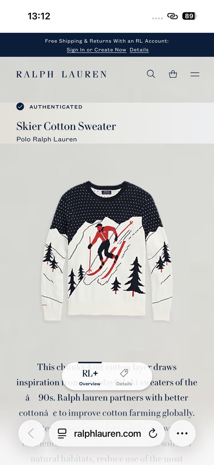 Polo Ralph Lauren Polo Ralph Lauren Classic Downhill Skier Graphic Knit Size US XL / EU 56 / 4 - 10 Thumbnail