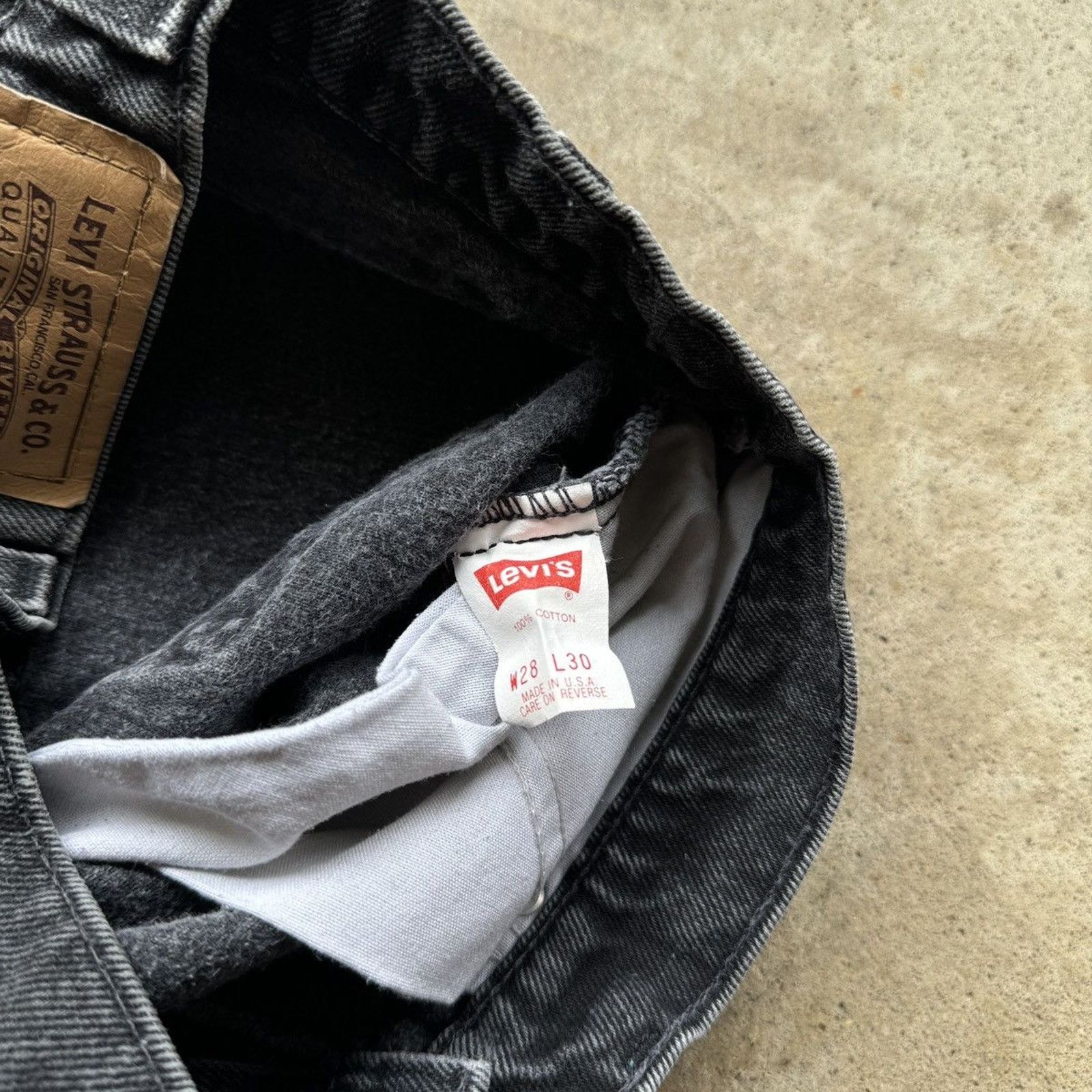Levi's Vintage 90s Levi's 550 Orange Tab Faded Black Jeans USA Size US 27 - 6 Thumbnail