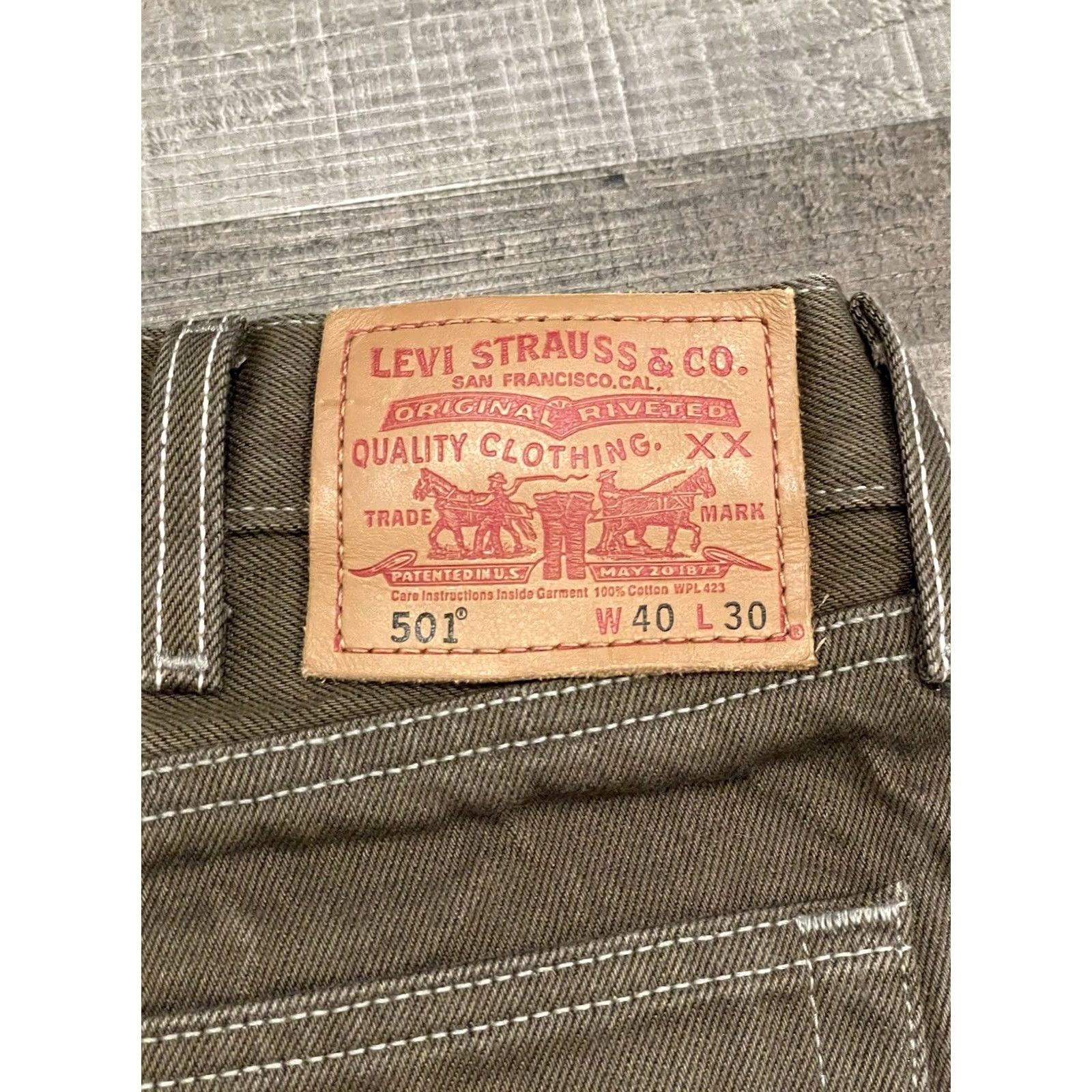 Levi's Levi'S Jeans Mens 40 Gray 501XX 40x30 39x28 Straight Fit Brown Button Fly F320 Size US 40 / EU 56 - 3 Thumbnail