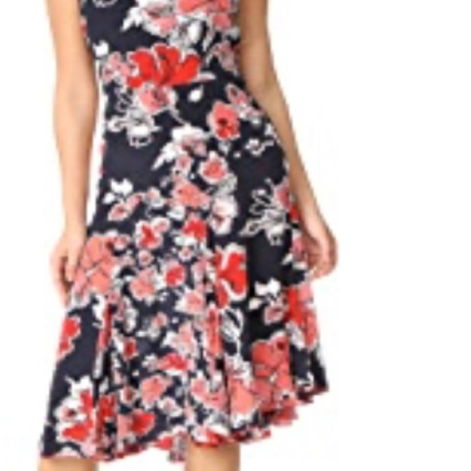 Jason Wu Grey Jason Wu navy floral print assymetrical silk midi dress Size M / US 6-8 / IT 42-44 - 2 Thumbnail