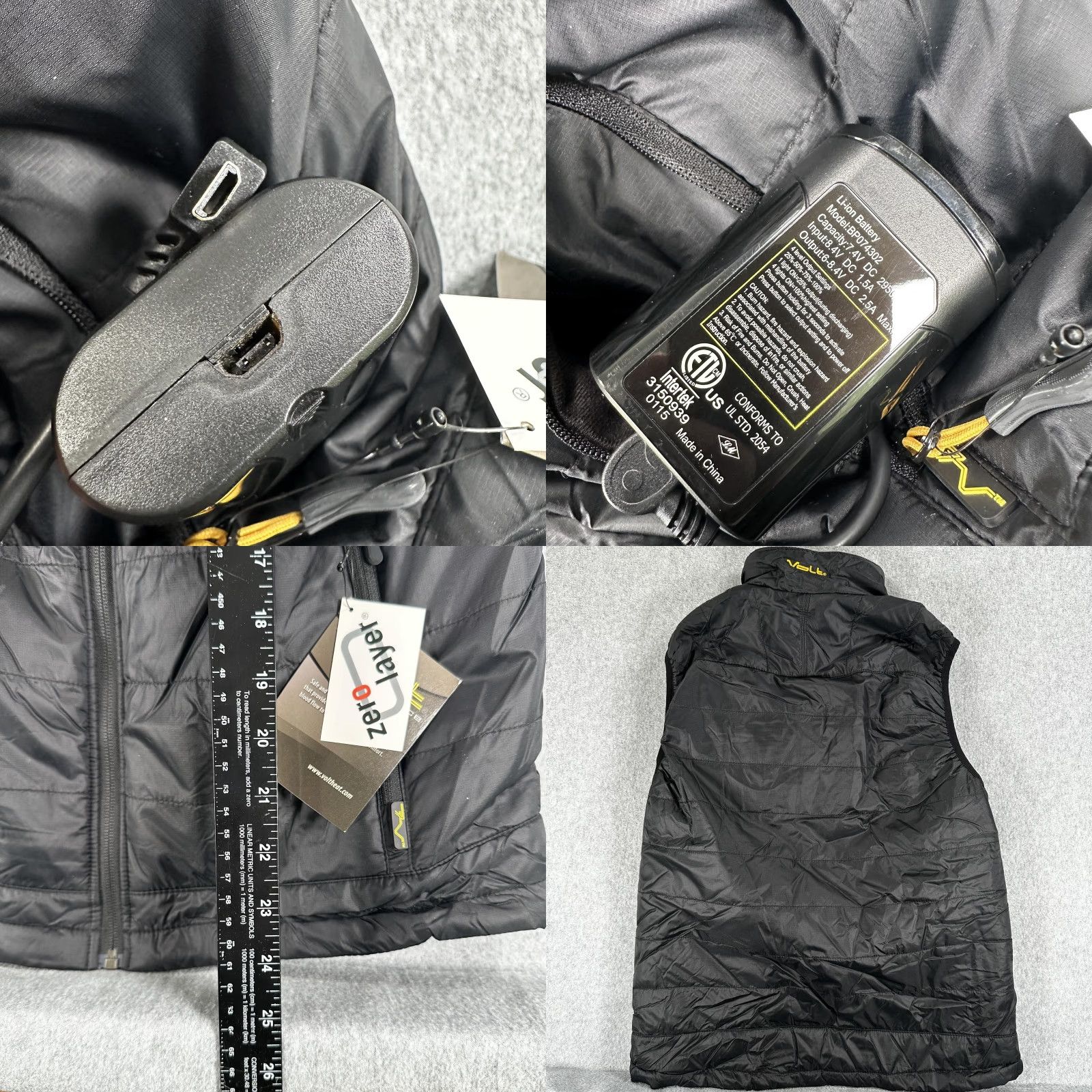 Layer 8 Volt Resistance Zero Layer Heated Vest Mens Small Black Quilted Insulated Vest Size US S / EU 44-46 / 1 - 8 Thumbnail