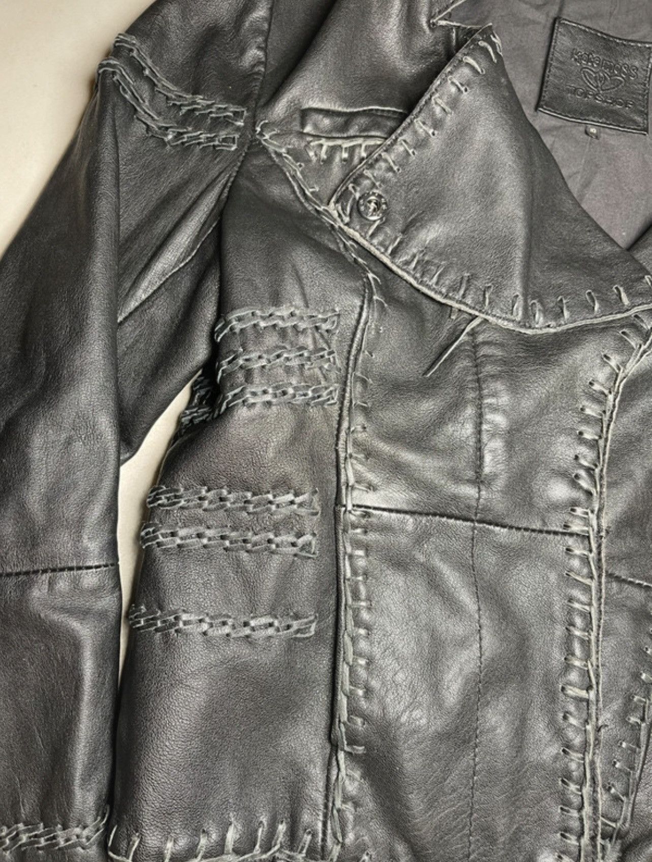 Other Kate moss & topshop black biker jacket genuine leather Size XS / US 0-2 / IT 36-38 - 10 Thumbnail