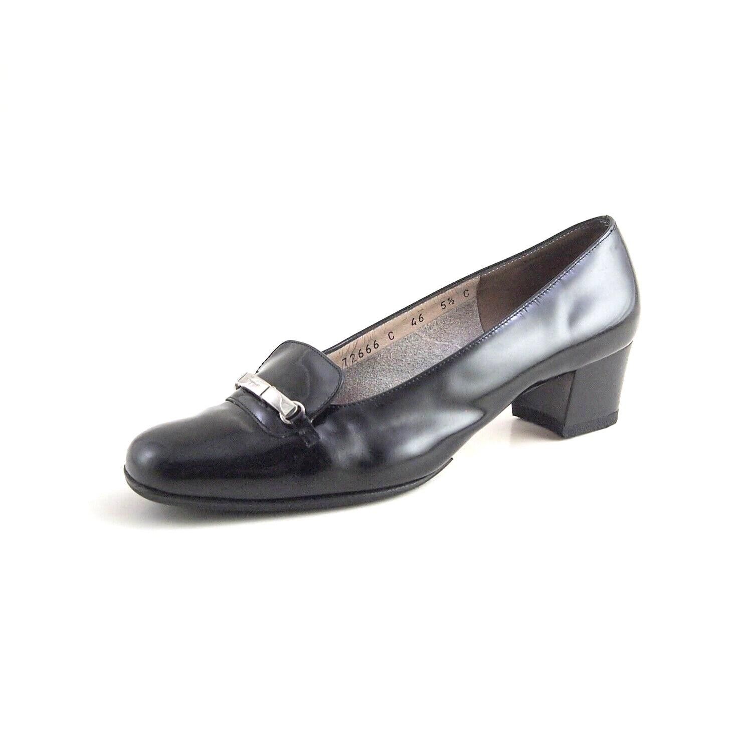 Salvatore Ferragamo Ferragamo Mid Heels Black Leather US 5.5 C EU 36 Size US 5.5 / IT 35.5 - 1 Thumbnail