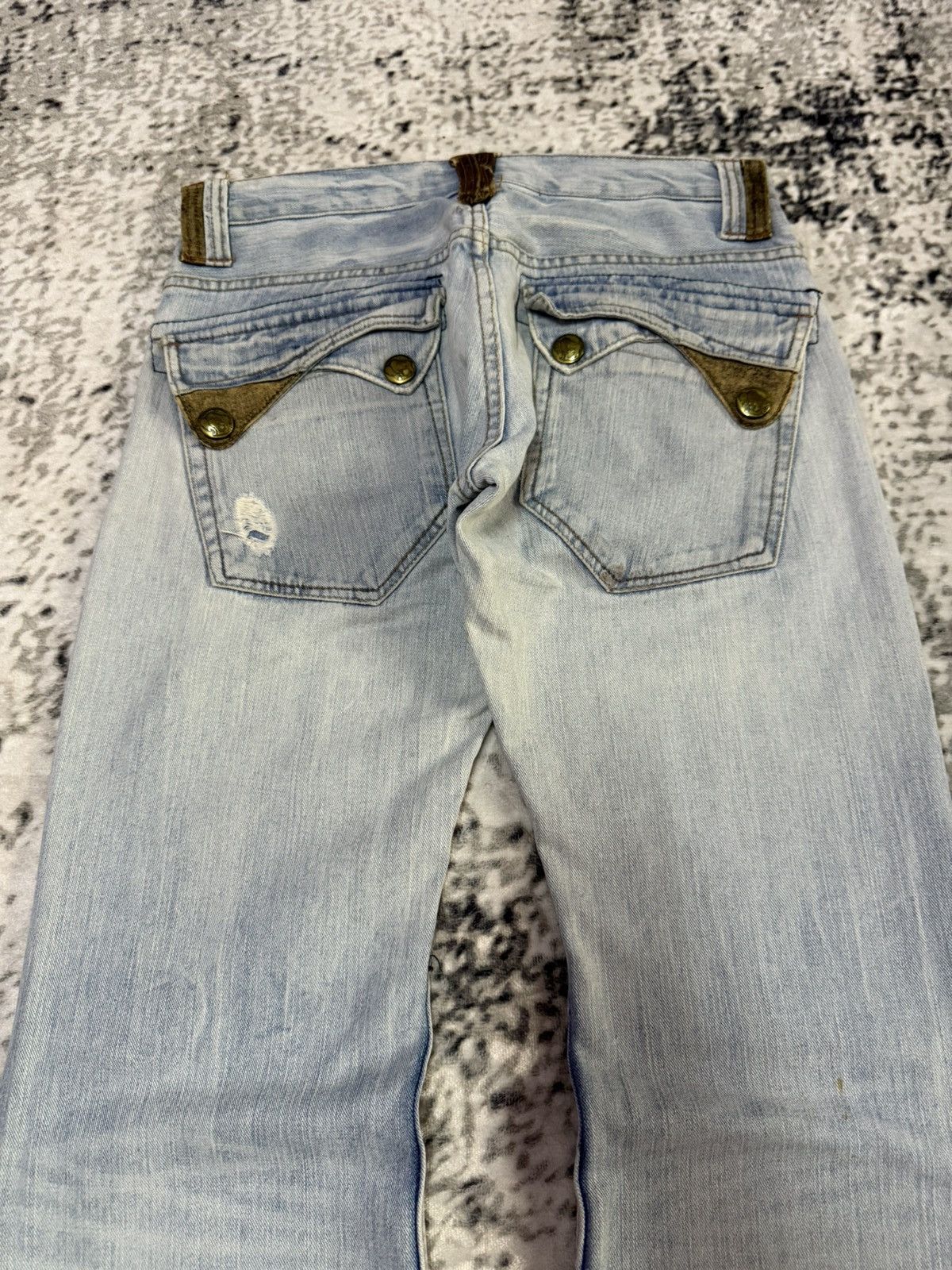Le Grande Bleu (L.G.B.) Root Three Japan Double Pocket Wide Leg Flare Jeans Size US 30 / EU 46 - 9 Thumbnail