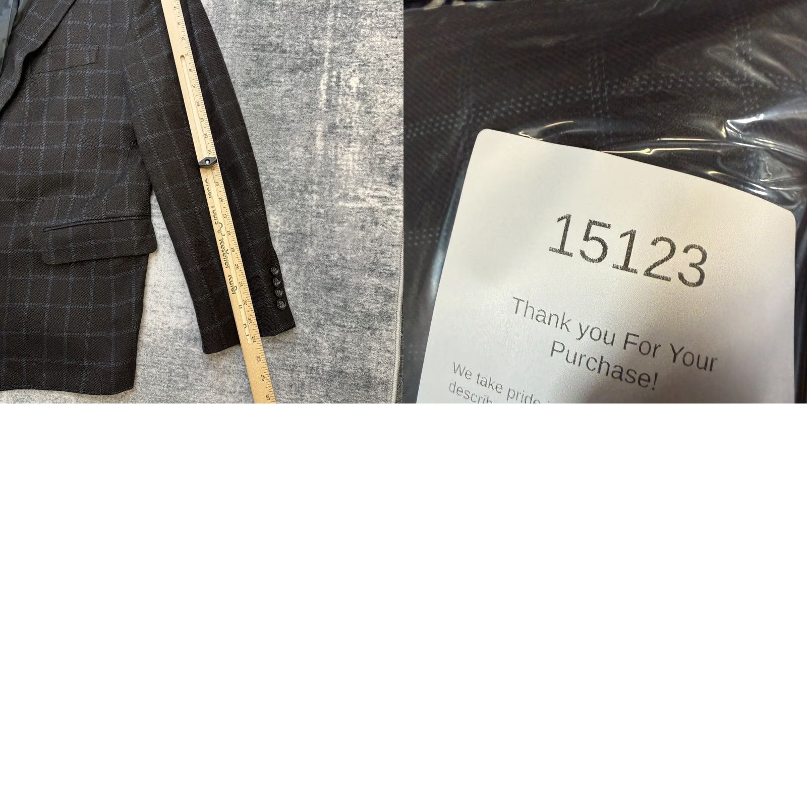 Stafford Stafford Sport Coat Blazer Jacket Mens 46S Brown Wool Plaid Notch Lapel 2-Button 4-Button Sleeve" Size 46R - 10 Thumbnail