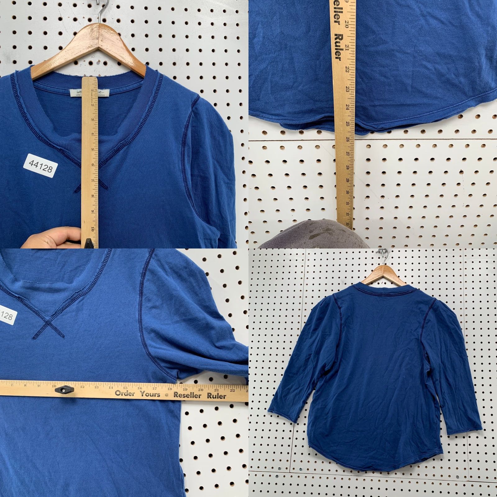 Vintage We The Free Top Womens Large Blue 3/4 Sleeve Pullover Size L / US 10 / IT 46 - 8 Thumbnail