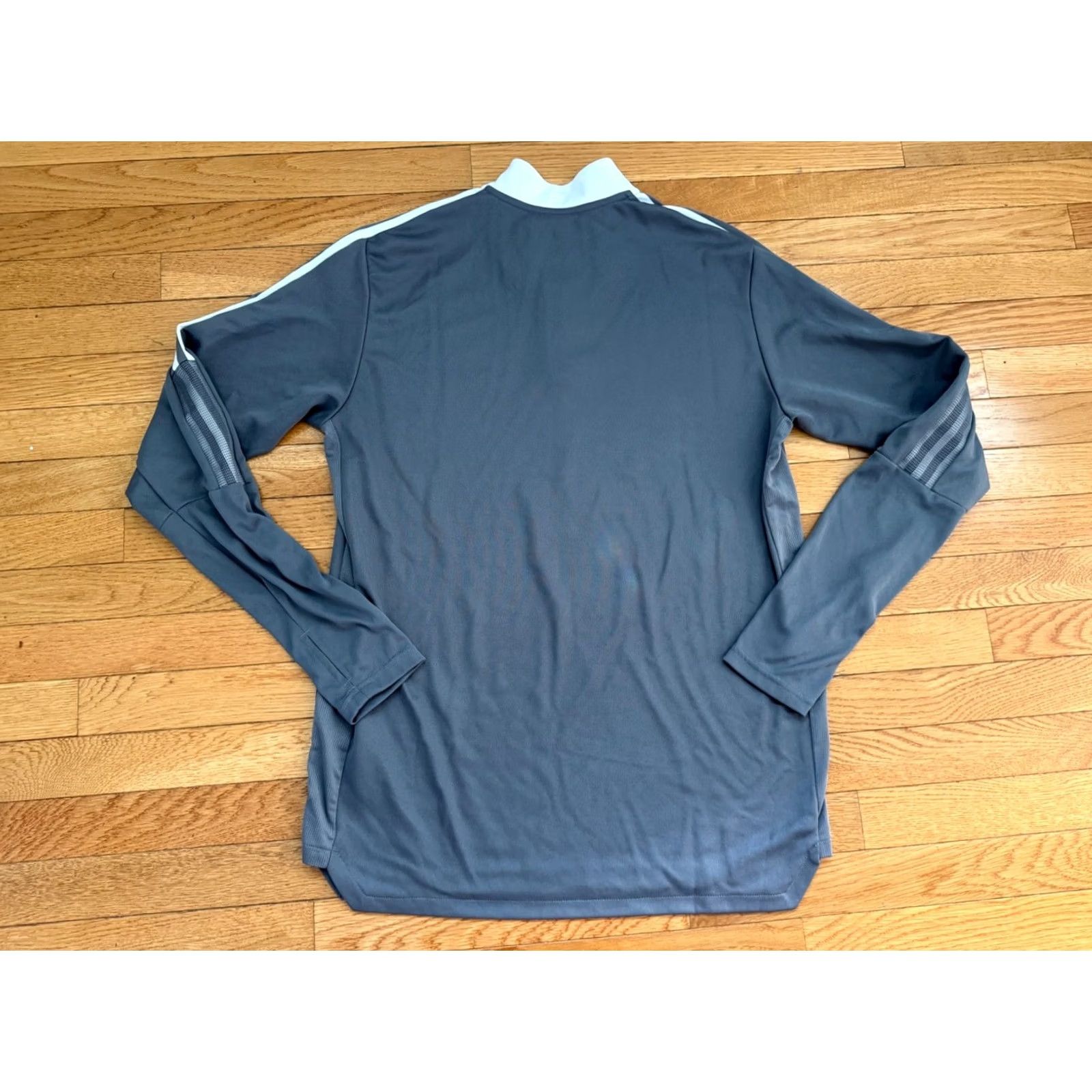 Adidas MNUFC 1/4 Zip Long Sleeve Men's Sz Large Gray Prime Green Jersey Shirt Hoodie Size US L / EU 52-54 / 3 - 2 Thumbnail