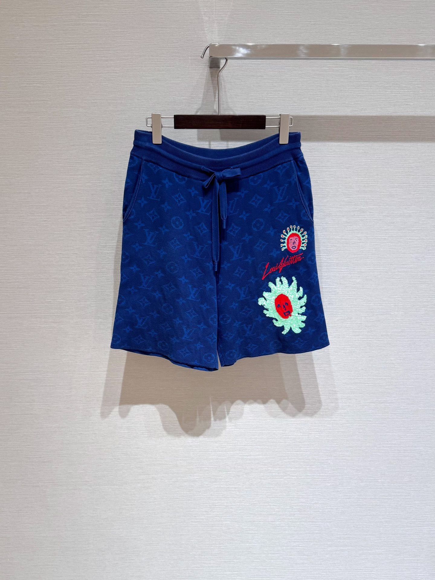 Louis Vuitton LV x Kusama Blue Logo Knit Shorts Size 38" / US 16 / IT 52 - 1 Thumbnail