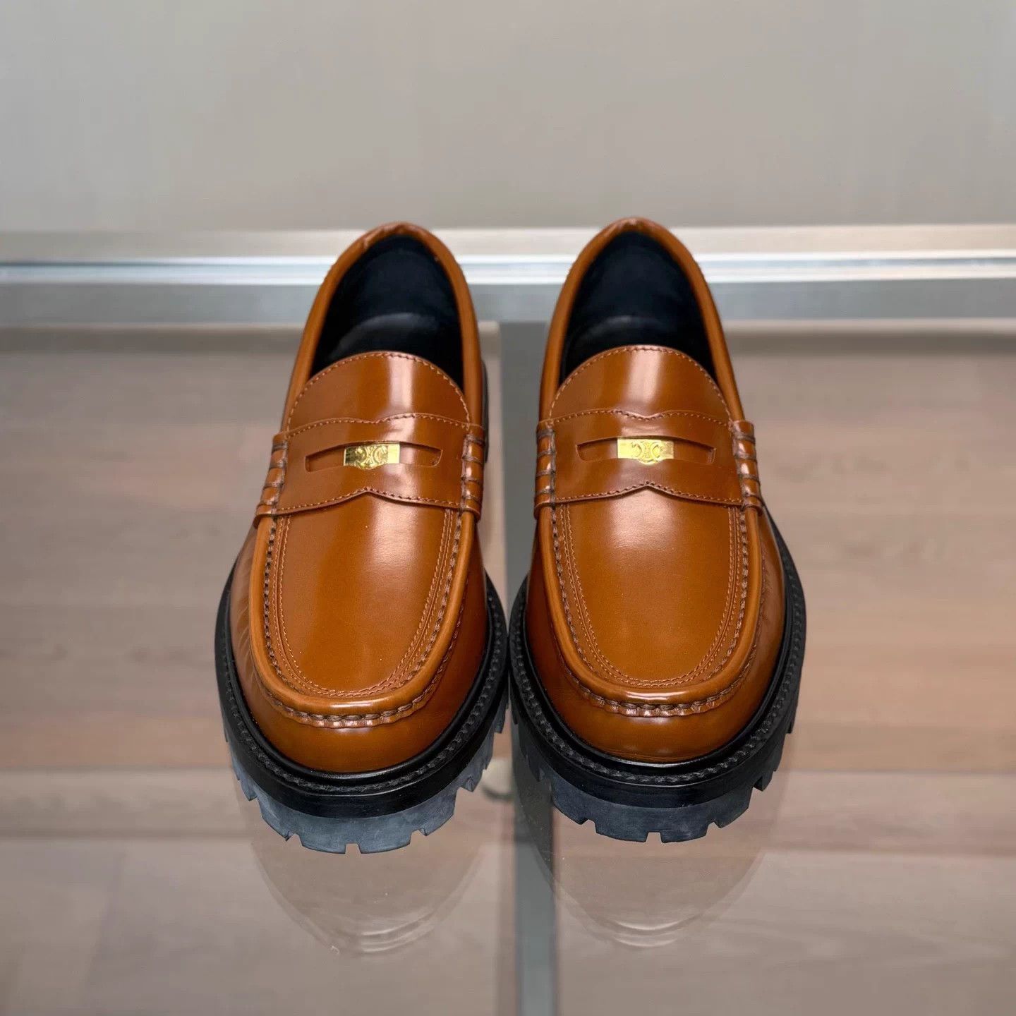 Celine Celine Triomphe Logo Caramel Loafer 36 99 Size US 5 / IT 35 - 2 Thumbnail