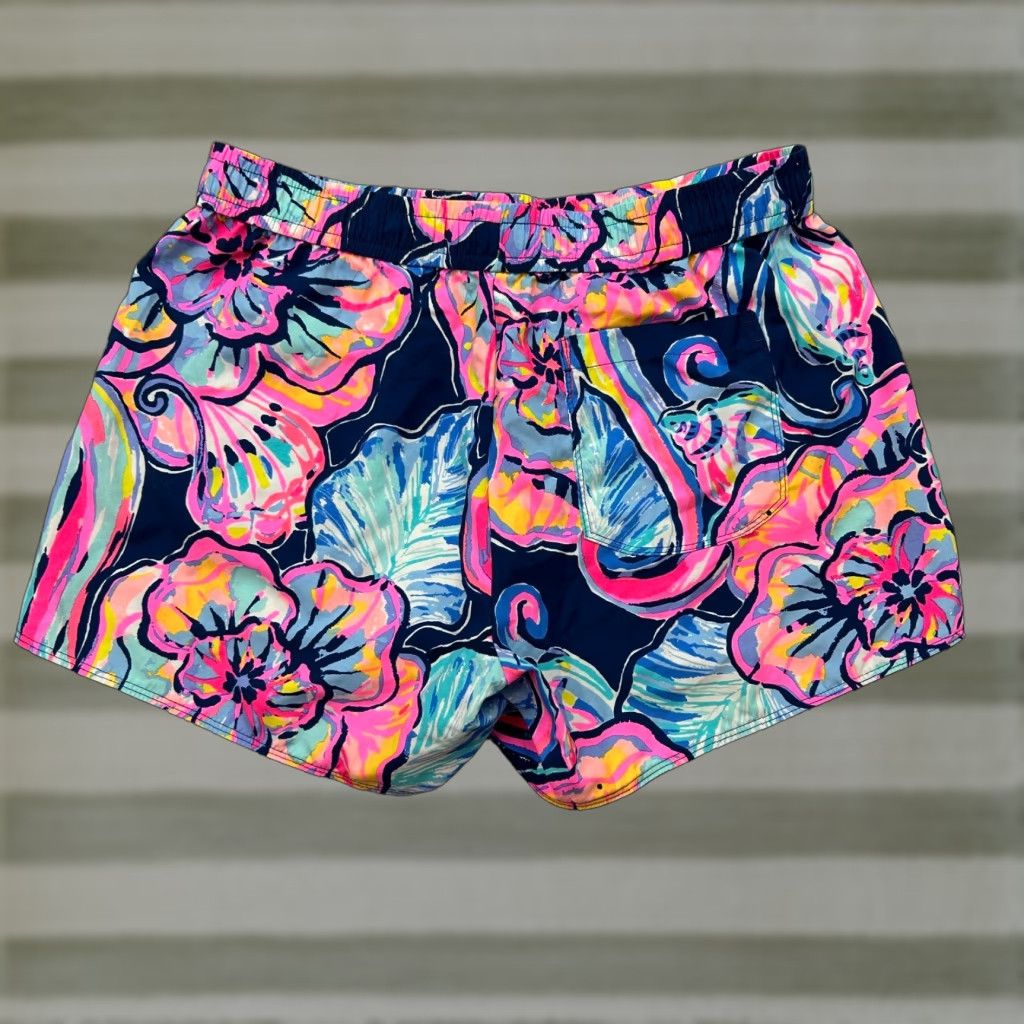 Lilly Pulitzer Run Around Shorts Nauti Navy Boho Bateau Women's S Pull On Multicolor