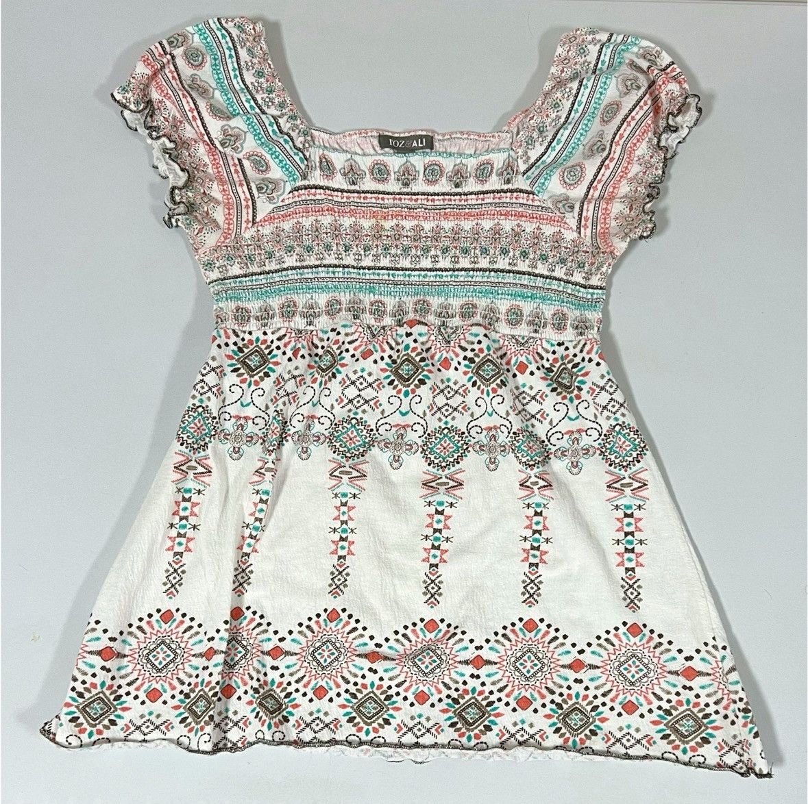 Vintage Roz & Ali Boho Bohemian Y2K Babydoll Shirt Blouse Size S 🤎✨ Size S / US 4 / IT 40 - 2 Thumbnail