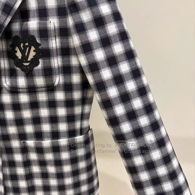 Louis Vuitton Louis Vuitton SS23 checked Logo printed single-breasted bl Size XS / US 0-2 / IT 36-38 - 4 Thumbnail
