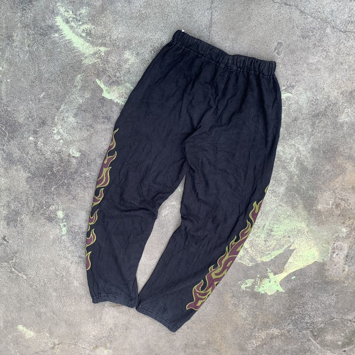Japanese Brand FLAKE JAPAN Flame skull streetwear jogger pants Size US 29 - 2 Thumbnail