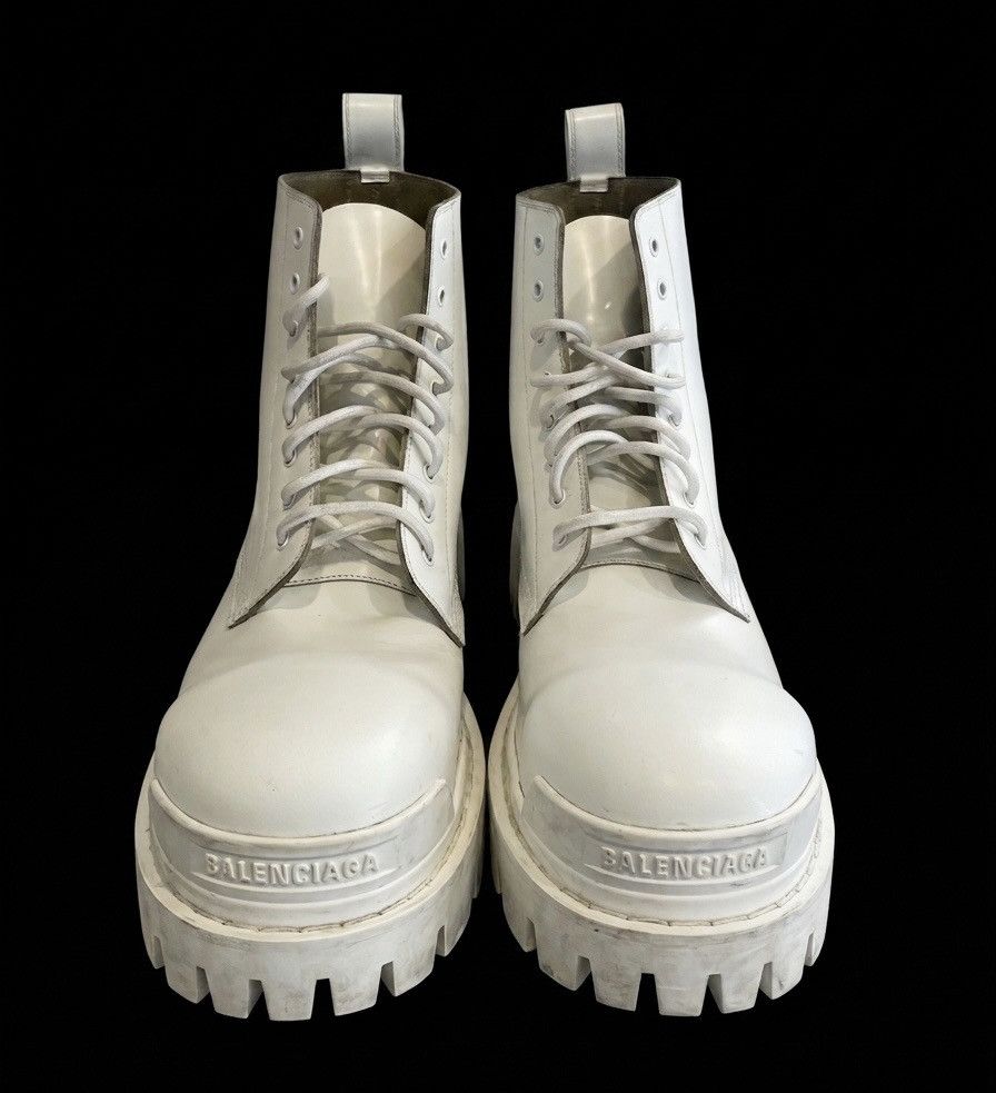 Balenciaga Strike Lace-Up Boot (White)