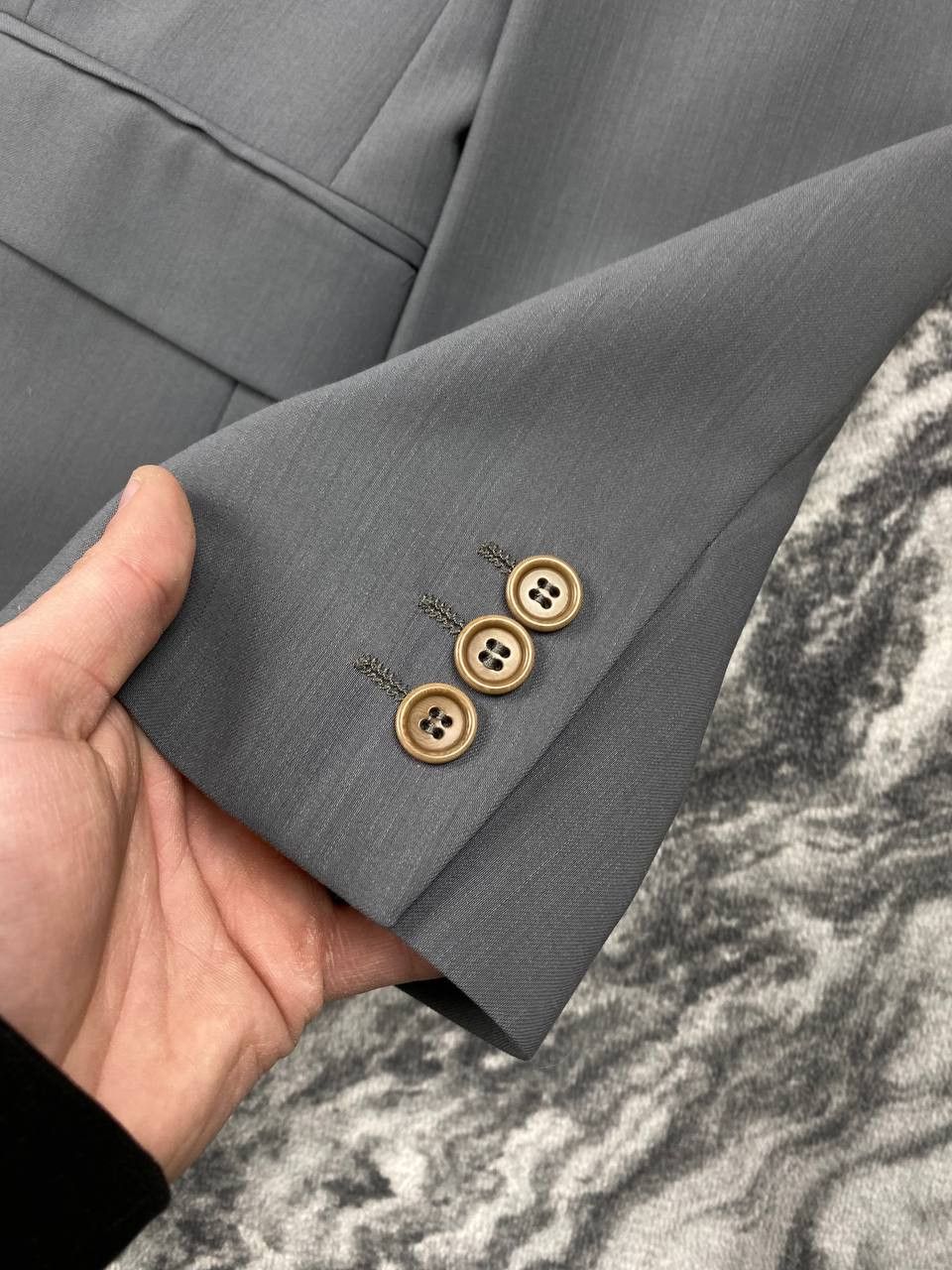 Balmain Balmain Wool Classic Suit Blazer And Pants Men Size 44L Gray Size 44L - 2 Thumbnail