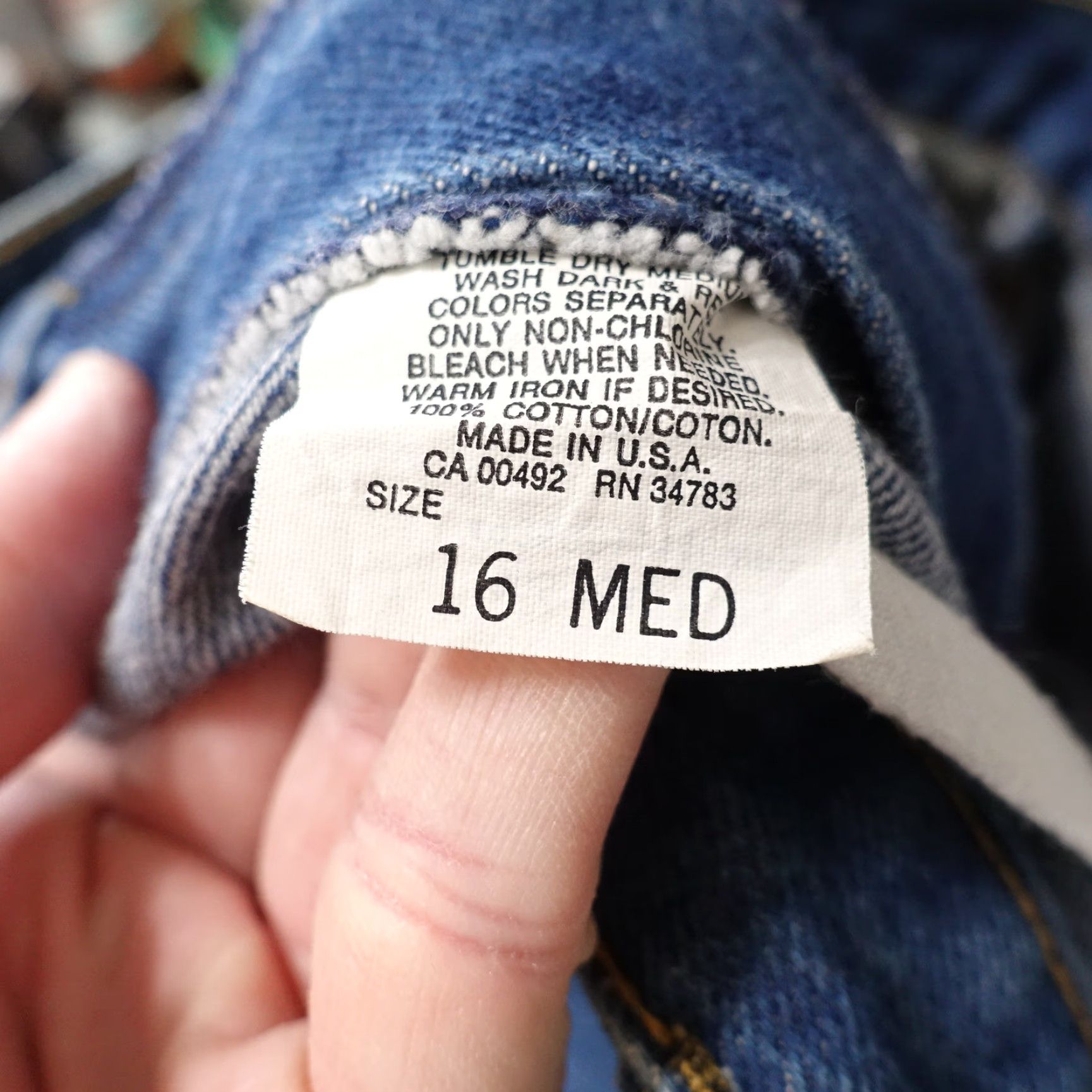 Lee Vintage Lee USA Made Denim Jeans Regular Fit 30x31 Blue 16 Women Retro 70s Size 38" / US 16 / IT 52 - 7 Thumbnail