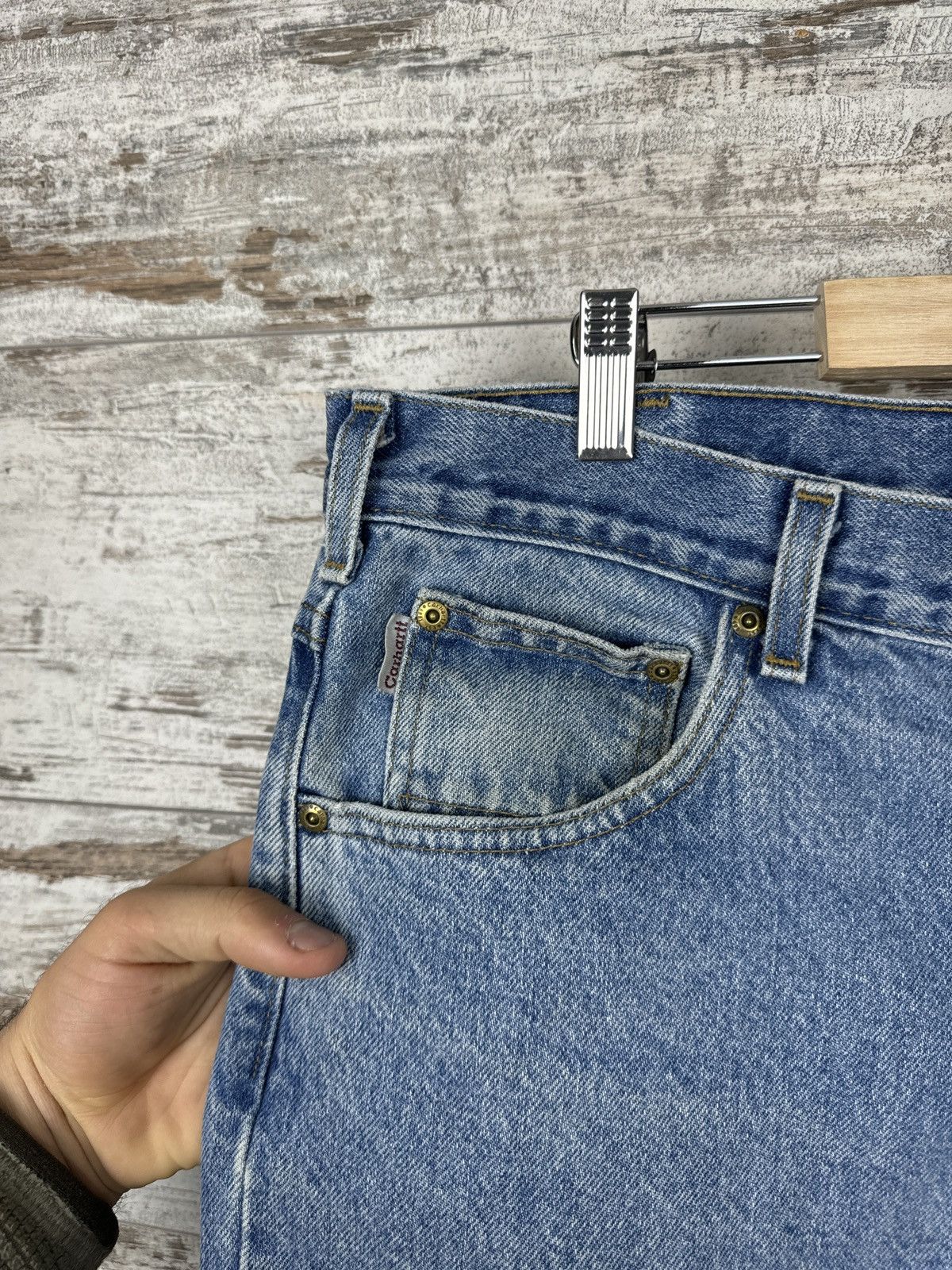 Carhartt Mens Vintage Carhartt Wip denim jeans Carpenter double knee Size US 38 / EU 54 - 6 Thumbnail
