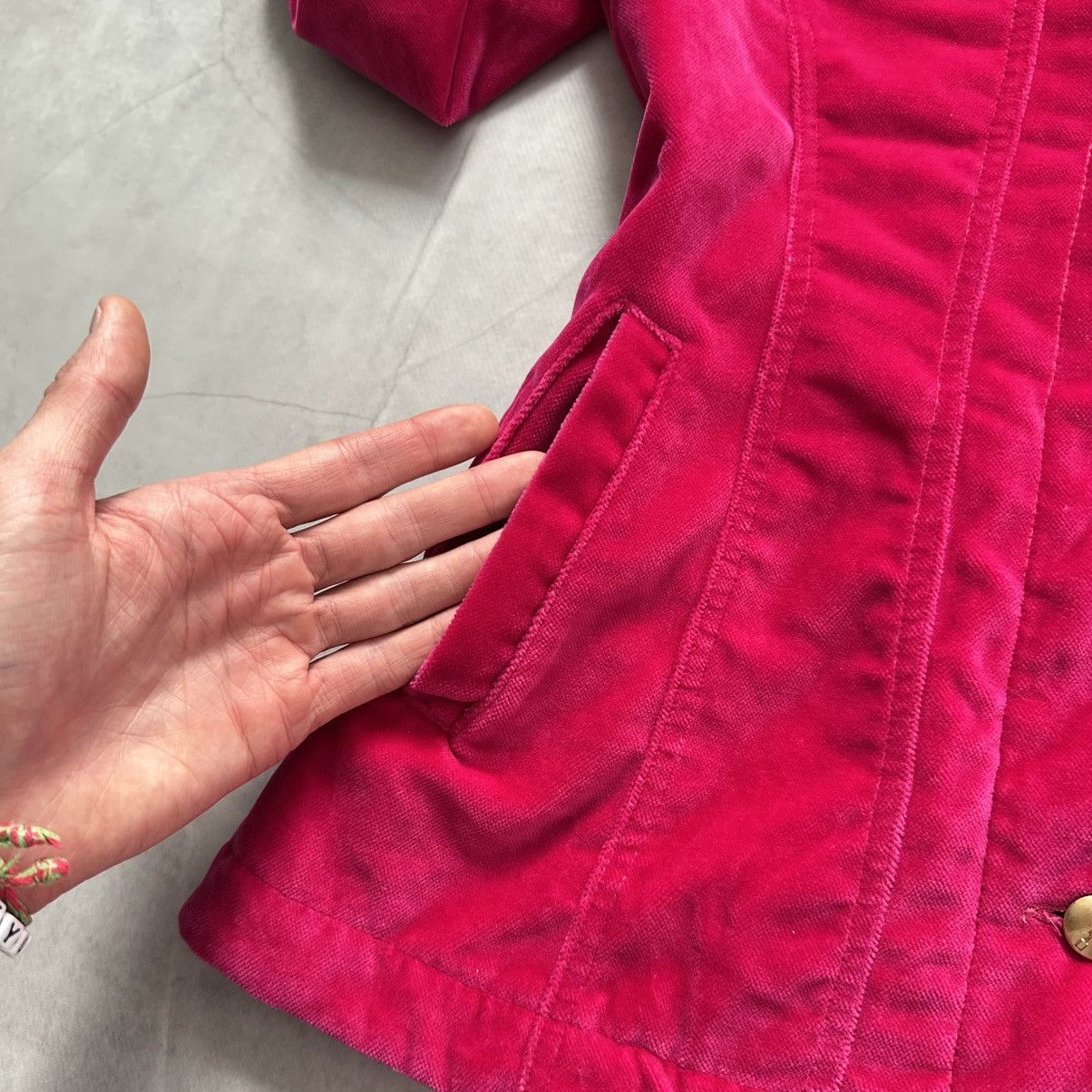 Katharine Hamnett London 90s Katharine Hamnett Vintage Velour Jacket Plein Sud Vibe Size M / US 6-8 / IT 42-44 - 6 Thumbnail