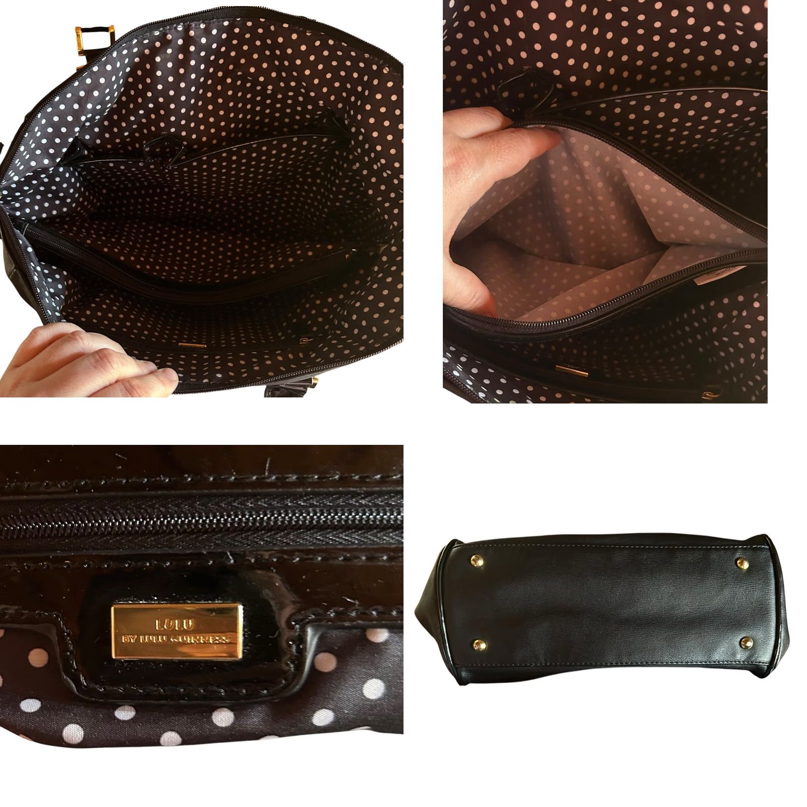 Vintage Lulu Guinness Ladies Purse Black Bow Shoulder Handbag Double Handles Bag Size ONE SIZE - 11 Thumbnail