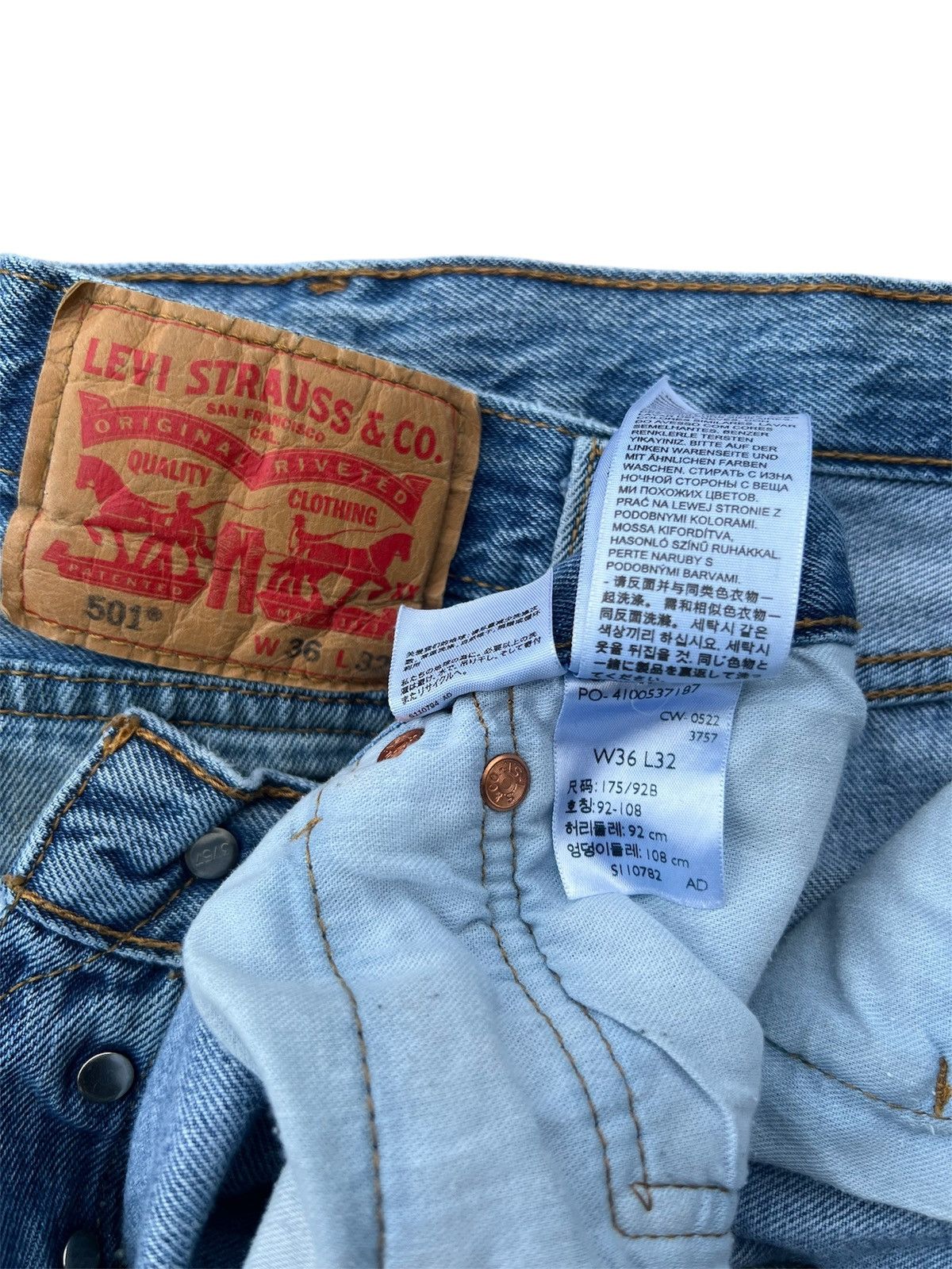Levi's Vintage 2000s Distressed Thrashed Light Wash Levis 501 Jeans Size US 36 / EU 52 - 4 Thumbnail