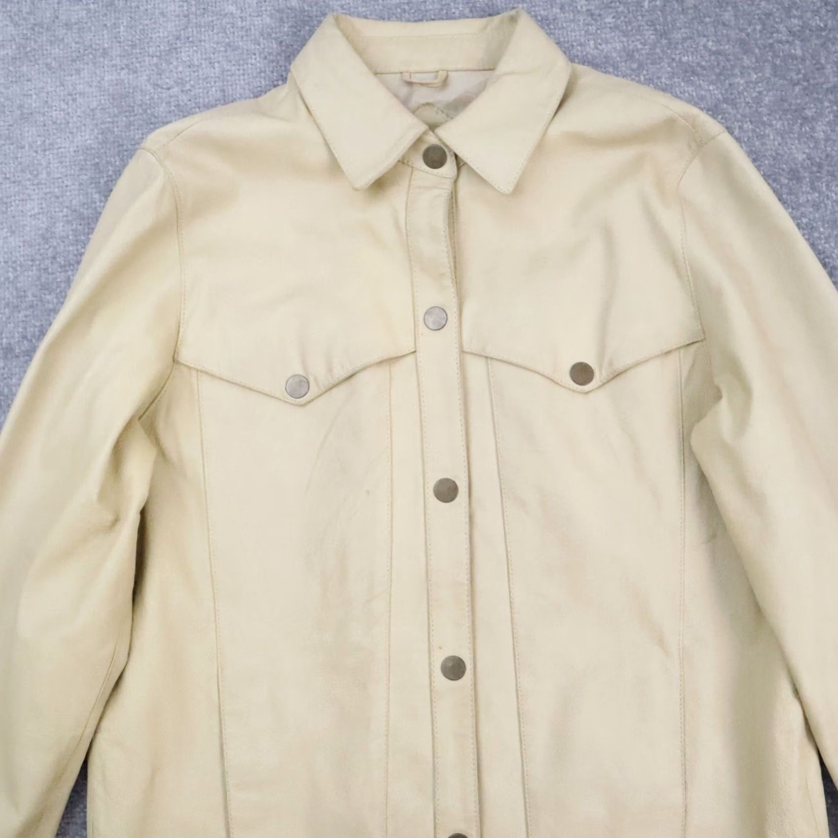 Lewis Leathers VINTAGE Terry Lewis Leather Western Jacket Mens Small Beige Long Sleeve Snap Collared USA Western Size US S / EU 44-46 / 1 - 5 Thumbnail
