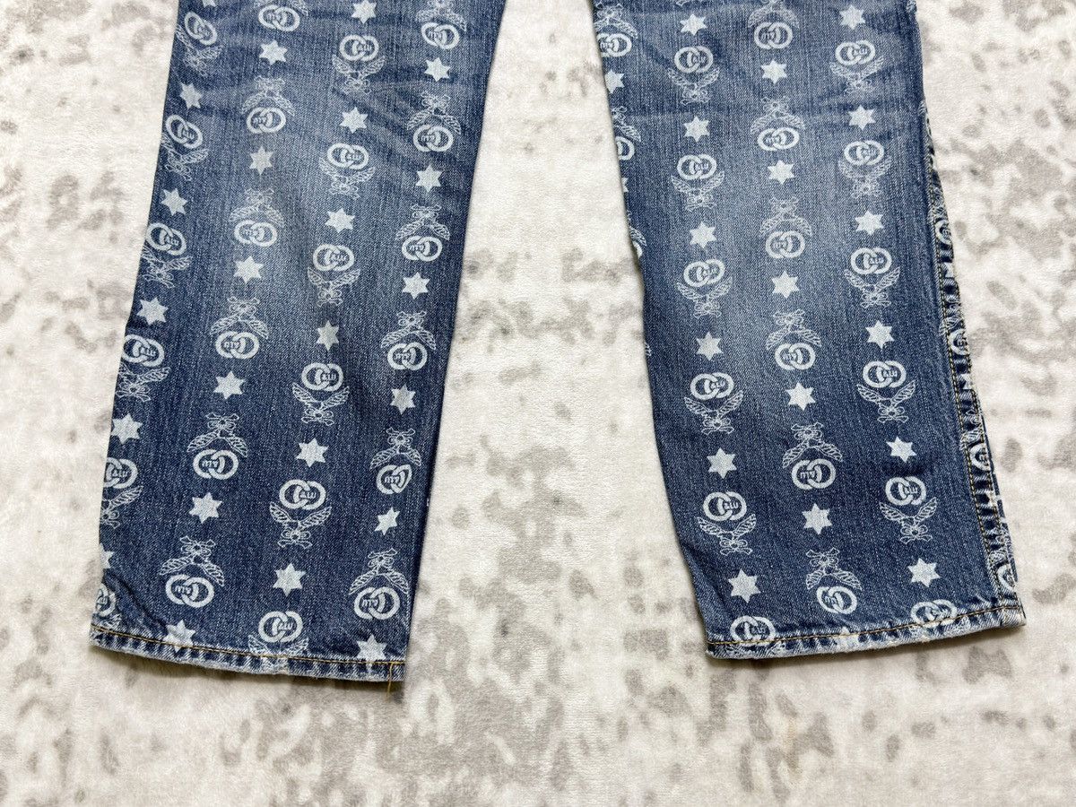 If Six Was Nine Co & Lu Washed All Over Monogram Full Print Denim Jeans Size US 31 - 12 Thumbnail