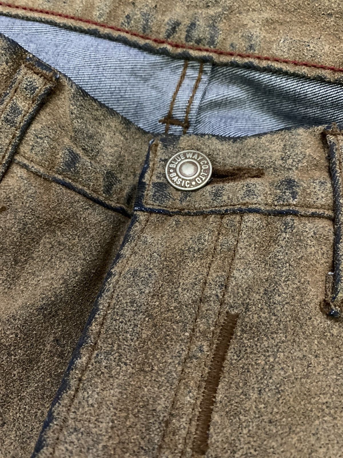 Issey Miyake 💥Vintage Japanese Blue Way Co Ltd Cowhide Flare Size US 31 - 9 Thumbnail